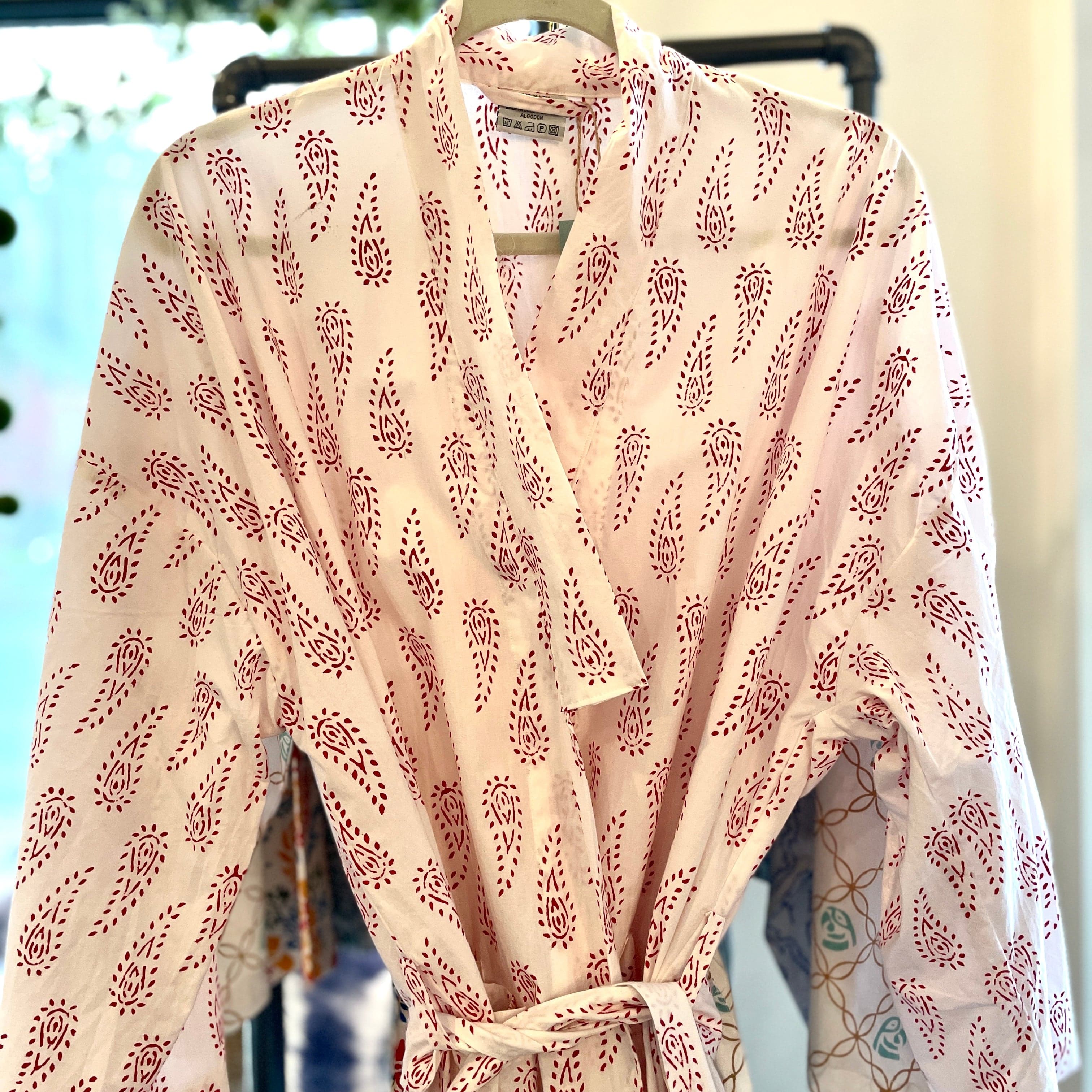 Abbey Paisley Cotton Hand-Printed Robe - PORCH