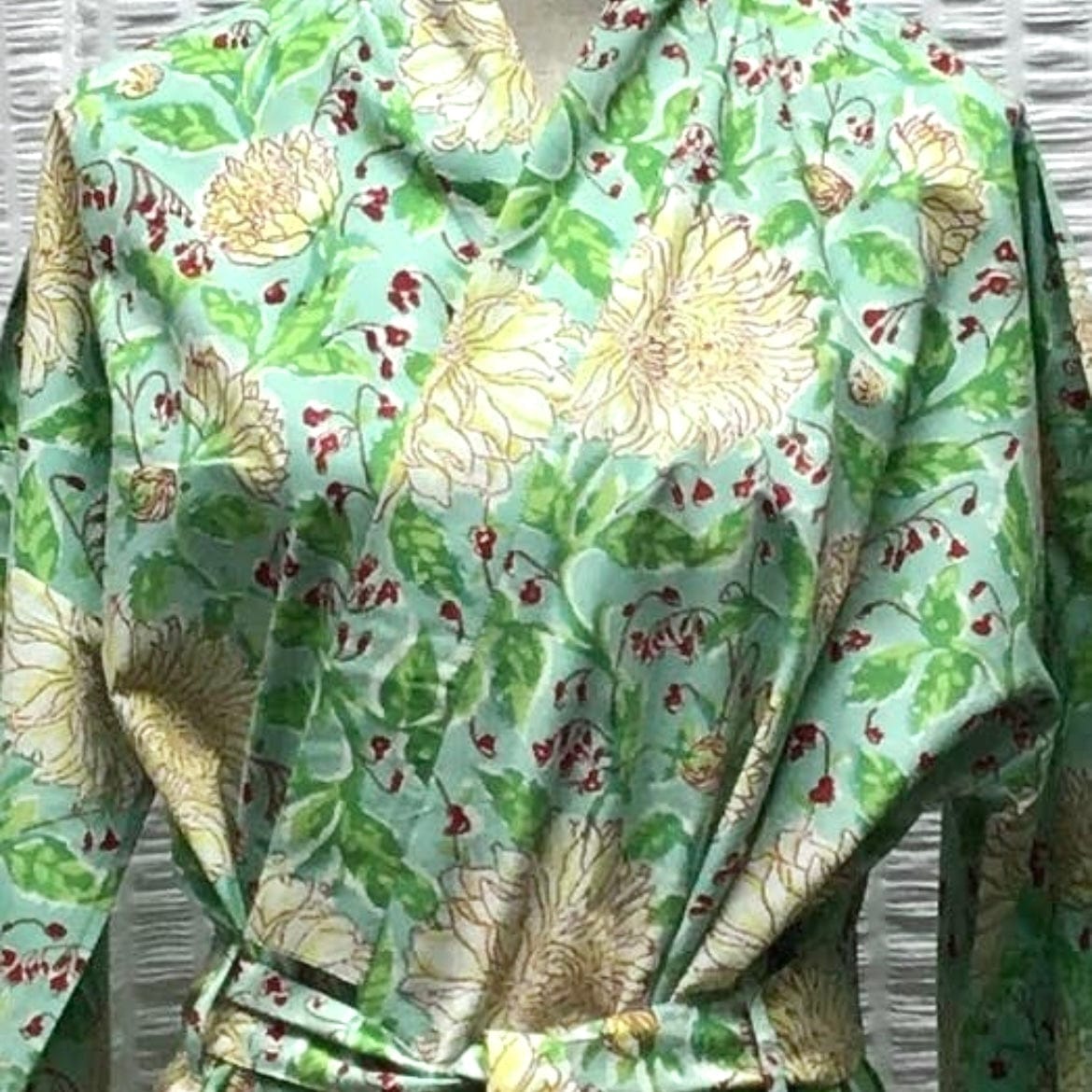 Latesia Cotton Hand-Printed Robe - PORCH