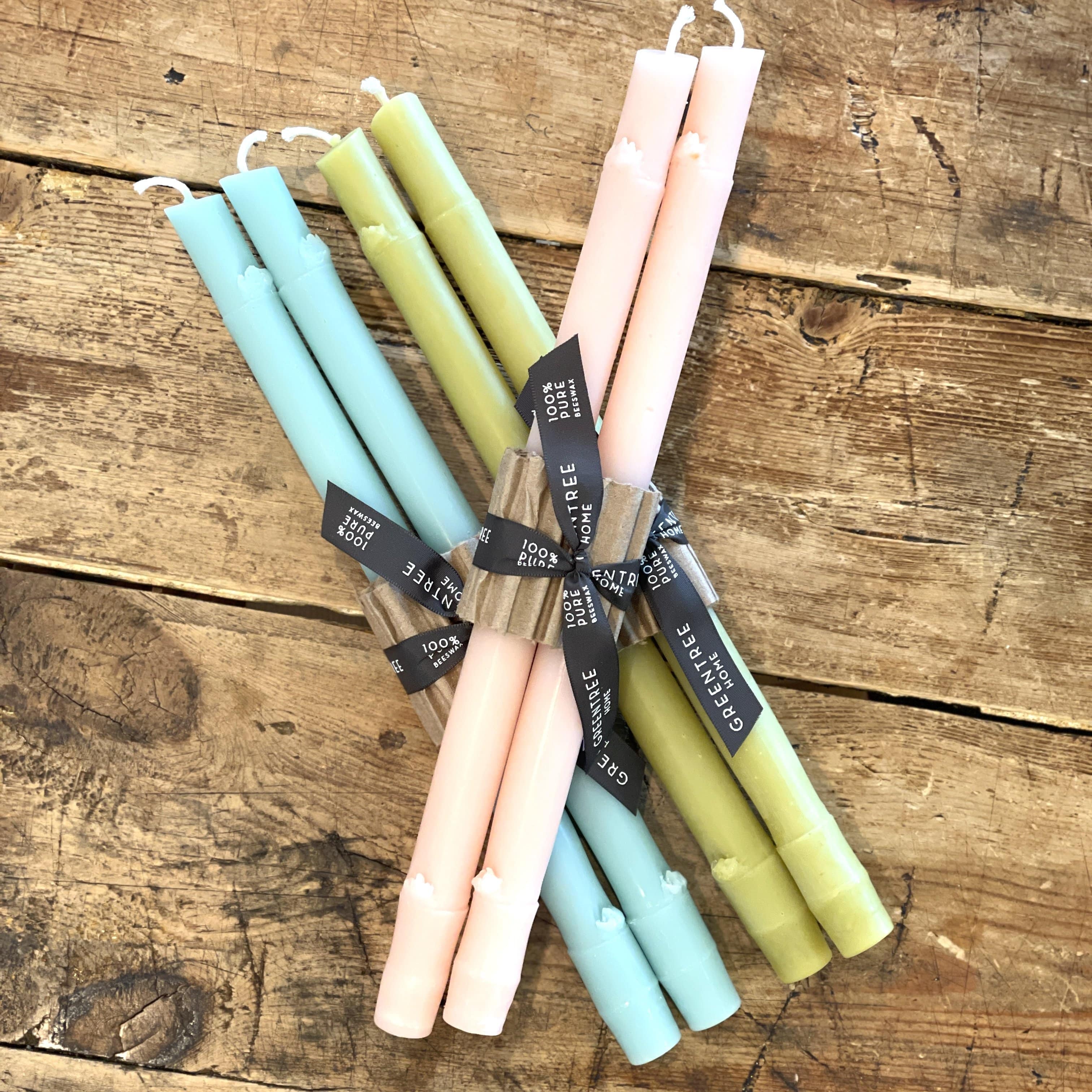 12" Big Island Bamboo Beeswax Taper Candles - PORCH