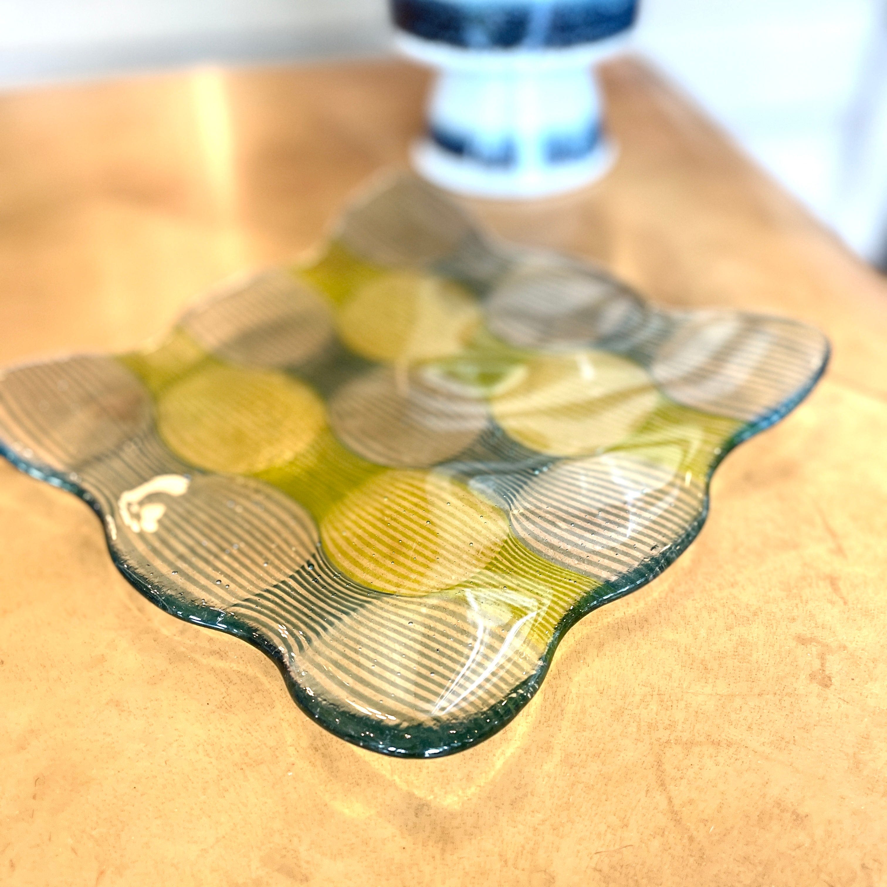 Circles and Stripes Art Glass Slump Tray - PORCH