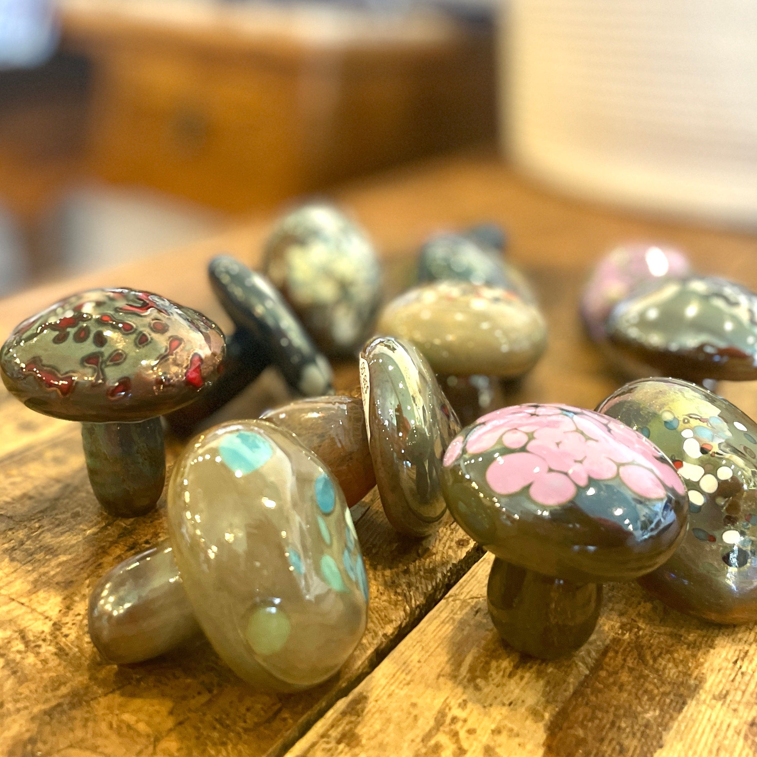 Metallic Glass Blown Mushroom - PORCH