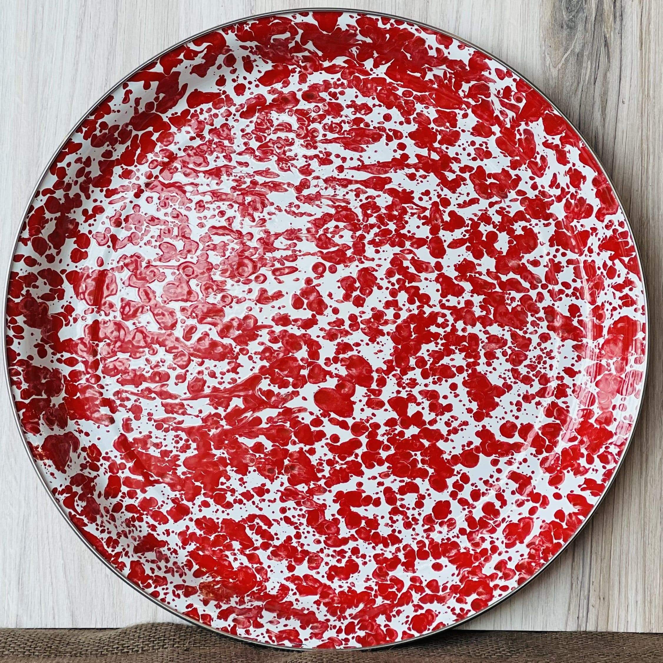 Red / Large Splatterware Round Tray  - Large - PORCH