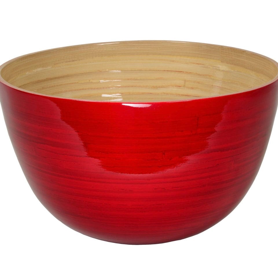Red Tall Bamboo Serving Bowl - PORCH