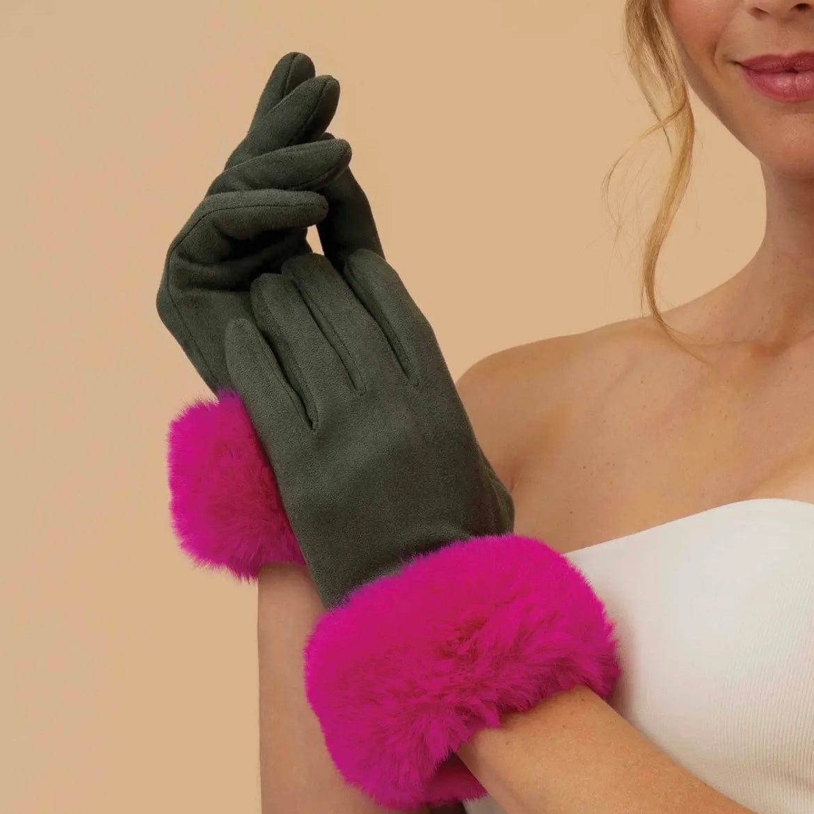 Olive/Magenta Bettina Gloves - PORCH