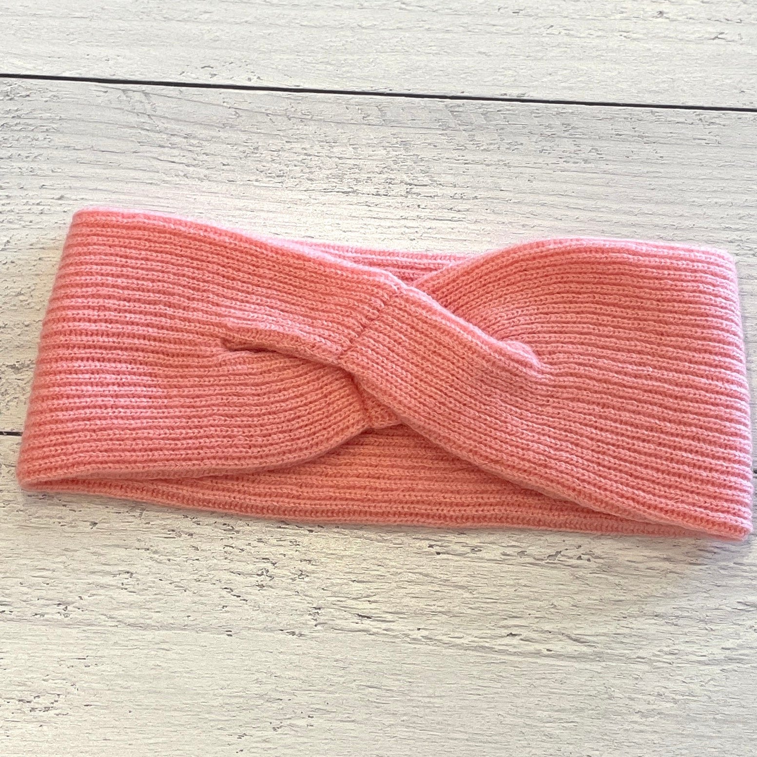 Lt Pink Cashmere Ribbed Ear Warmers - PORCH
