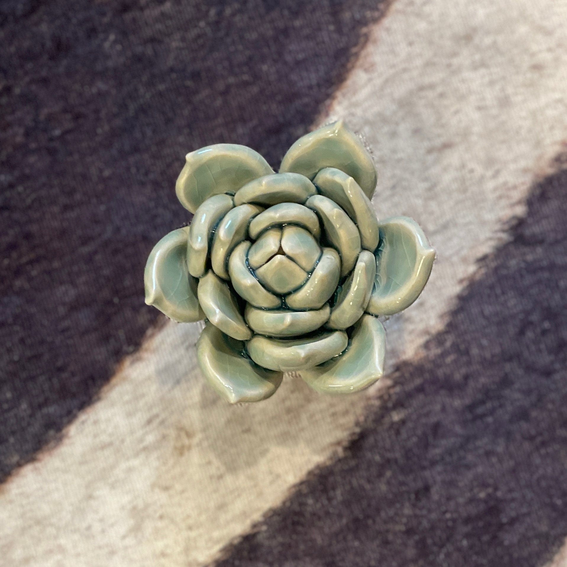 Lt. Blue Succulent Ceramic Flower - PORCH