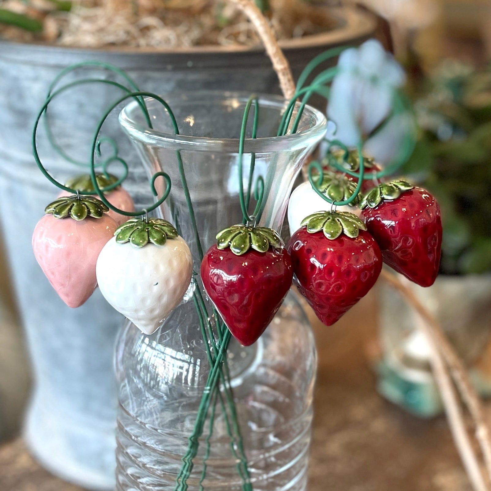 Ceramic Strawberry Plant Stake - PORCH