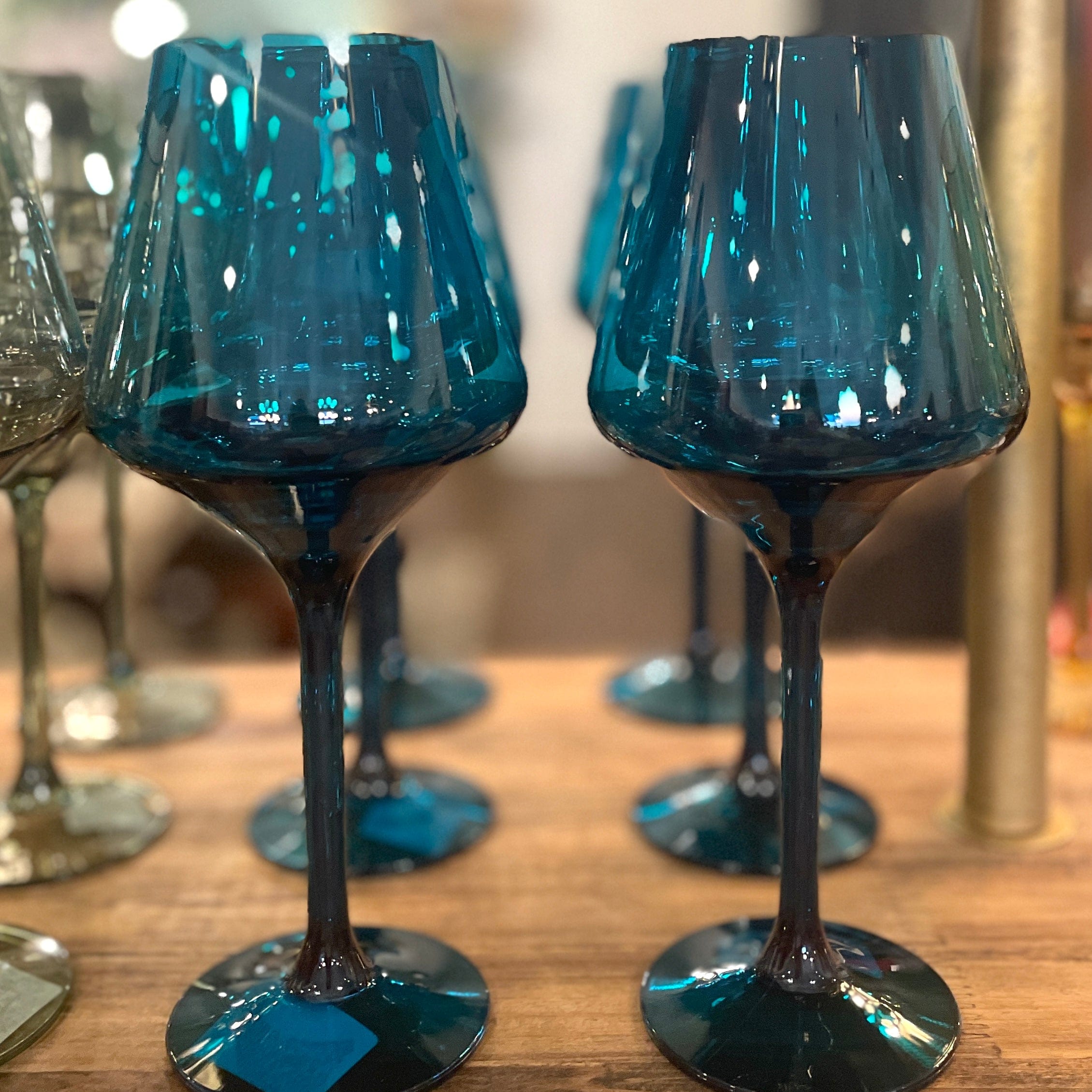 Peacock Colored Acrylic Wine Glass - PORCH