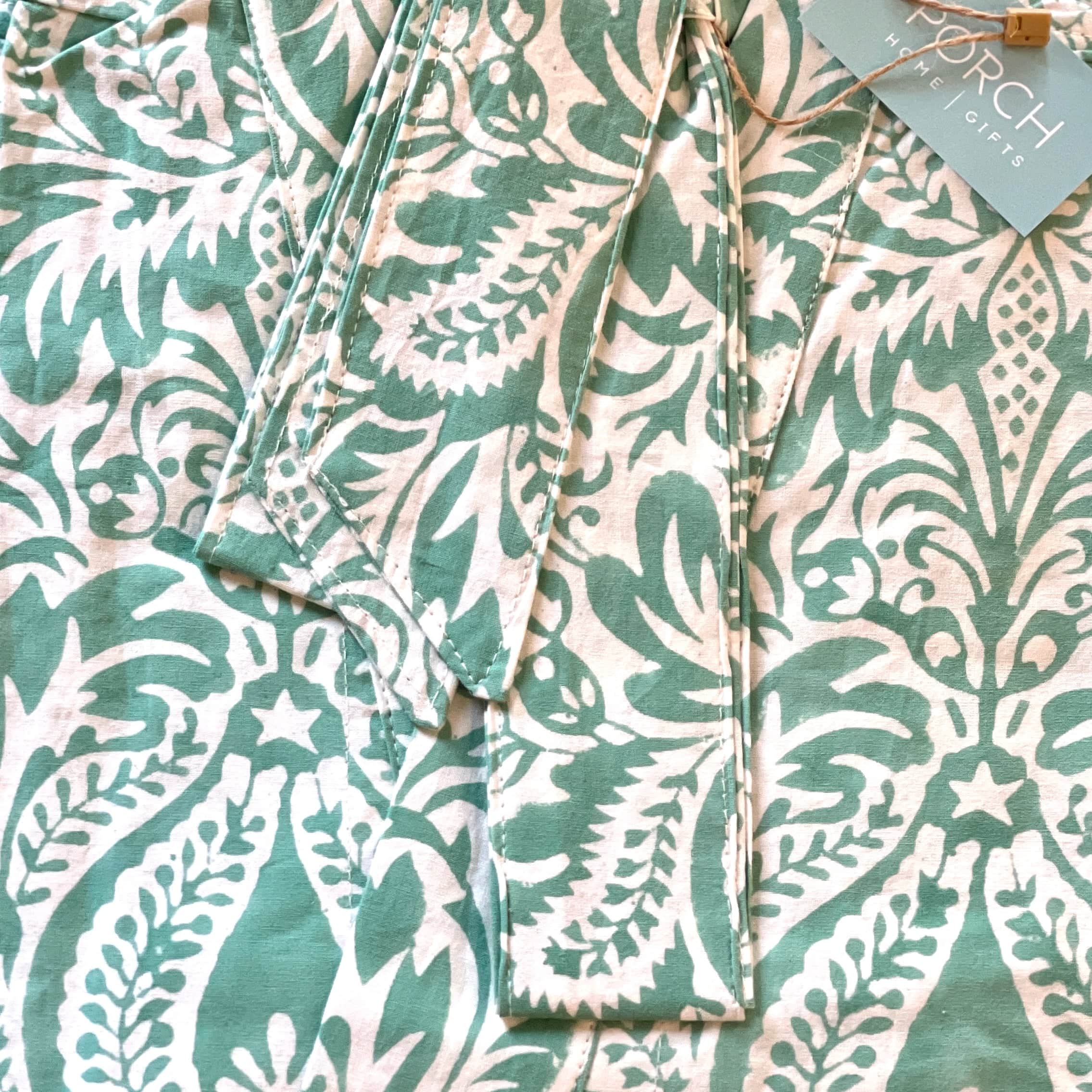 Cypress Marine Cotton Hand-Printed Robe - PORCH