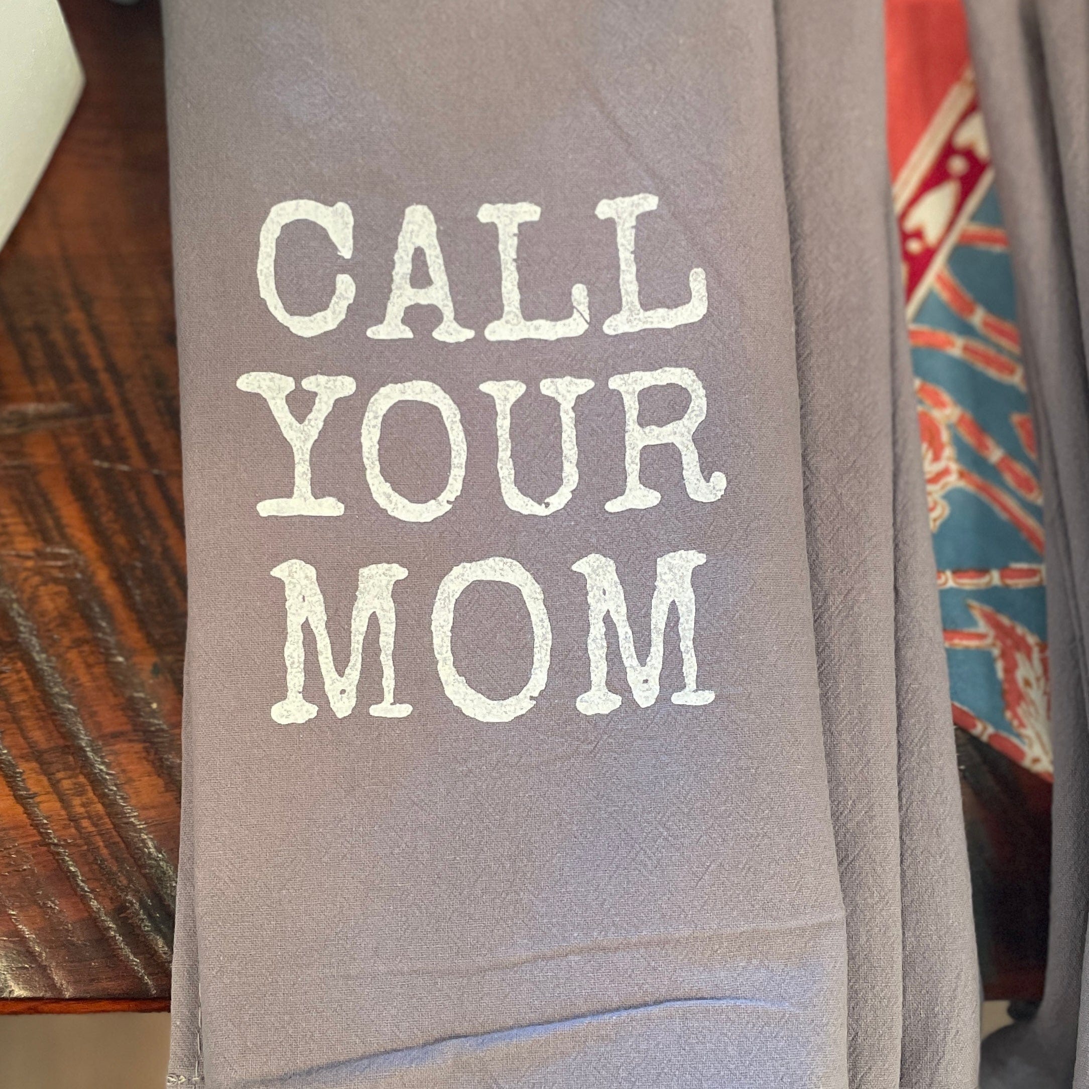 Call Your Mom Driftless Grey Tea Towel - PORCH
