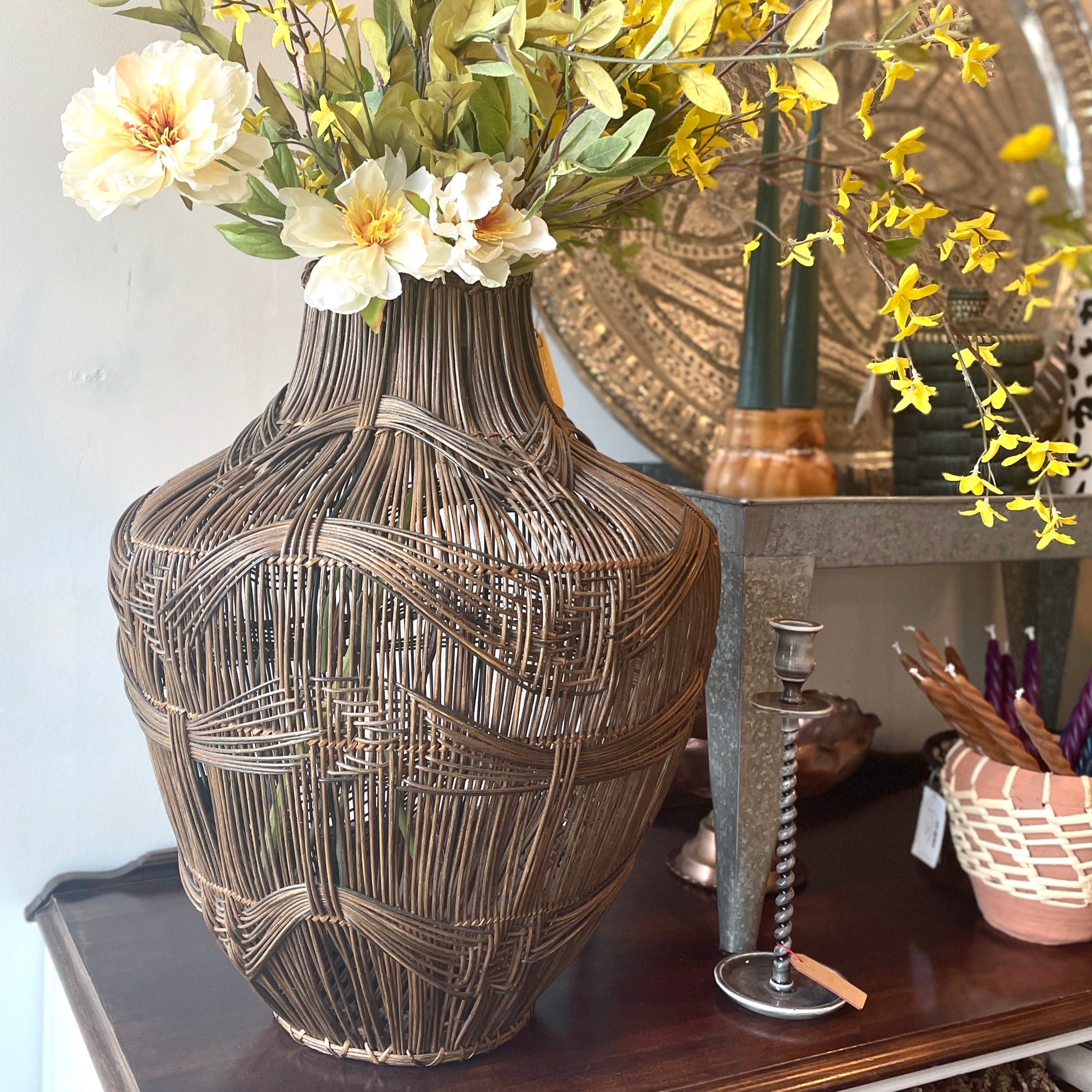 Estate Woven Rattan Vase - PORCH