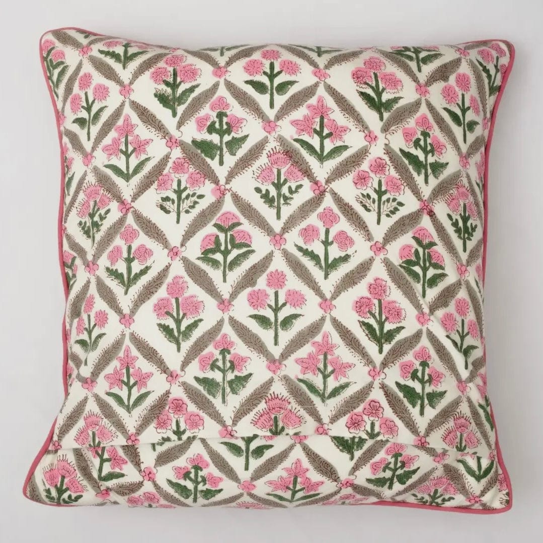 Elizabeth Pink Fabricrush Block Print Pillow - PORCH