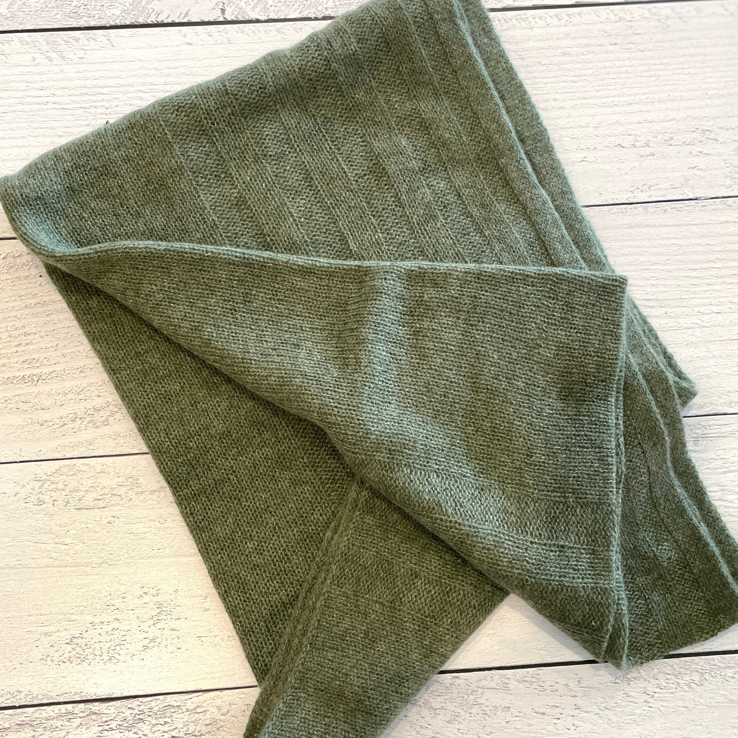 Olive Featherweight Cashmere Scarf - Solid - PORCH