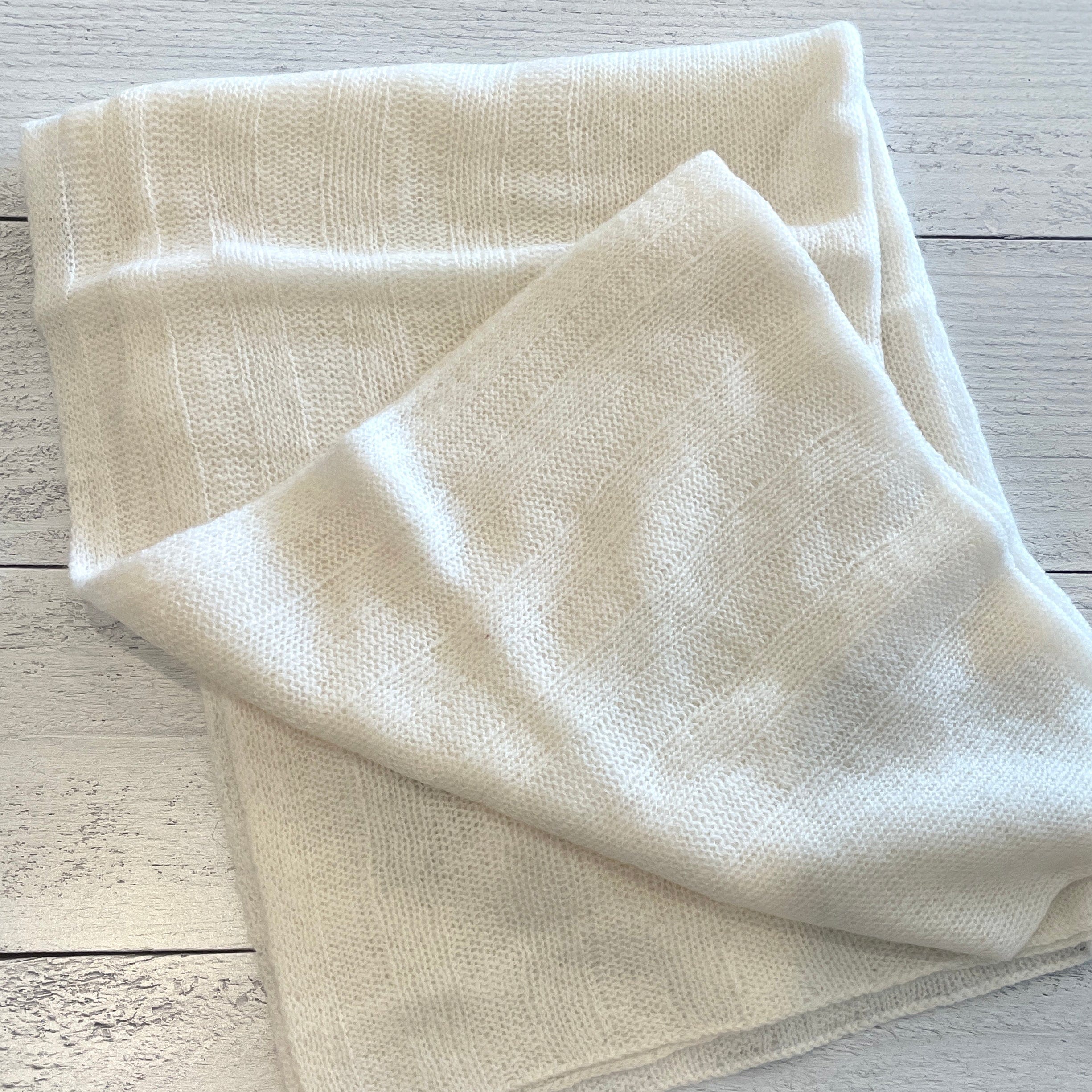 White Featherweight Cashmere Scarf - Solid - PORCH