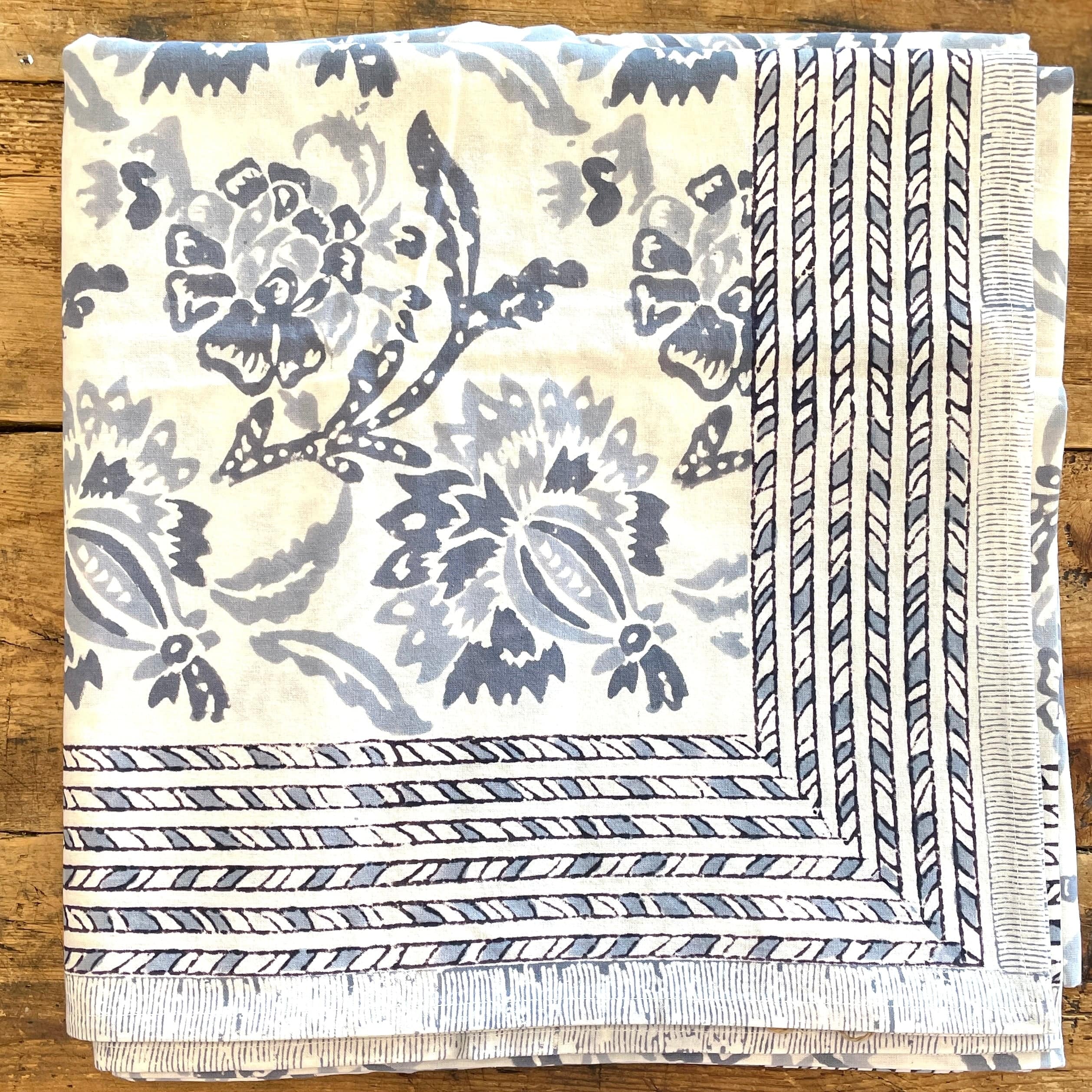 Milkweed N.H. Block Print Tablecloth - 60" x 120" - PORCH