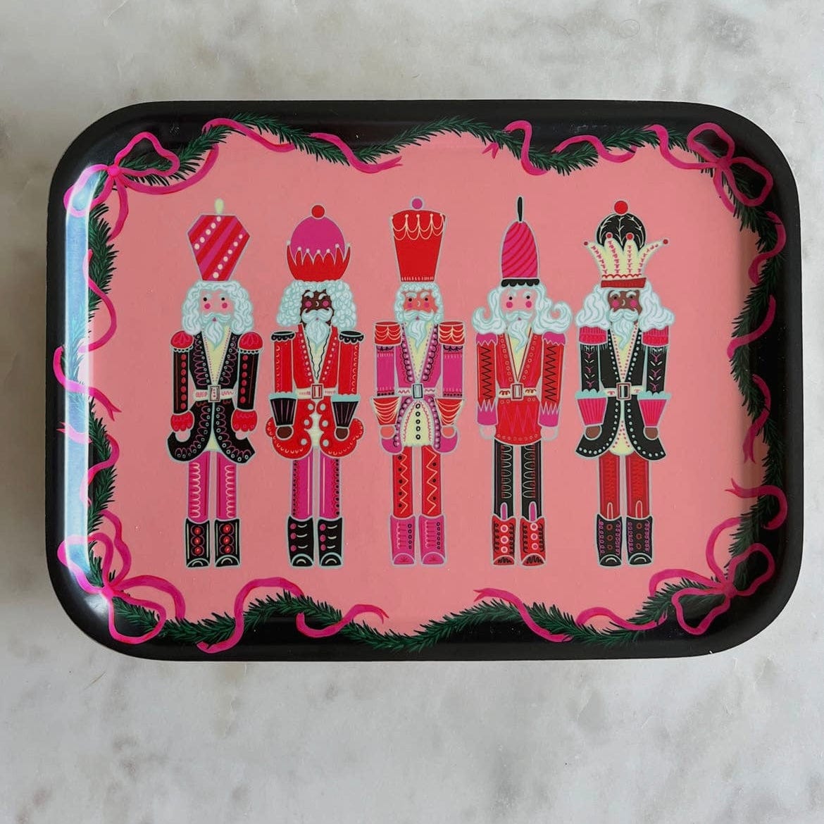 Rectangle/Pink Nutcracker One & Only Birch Serving Tray - PORCH
