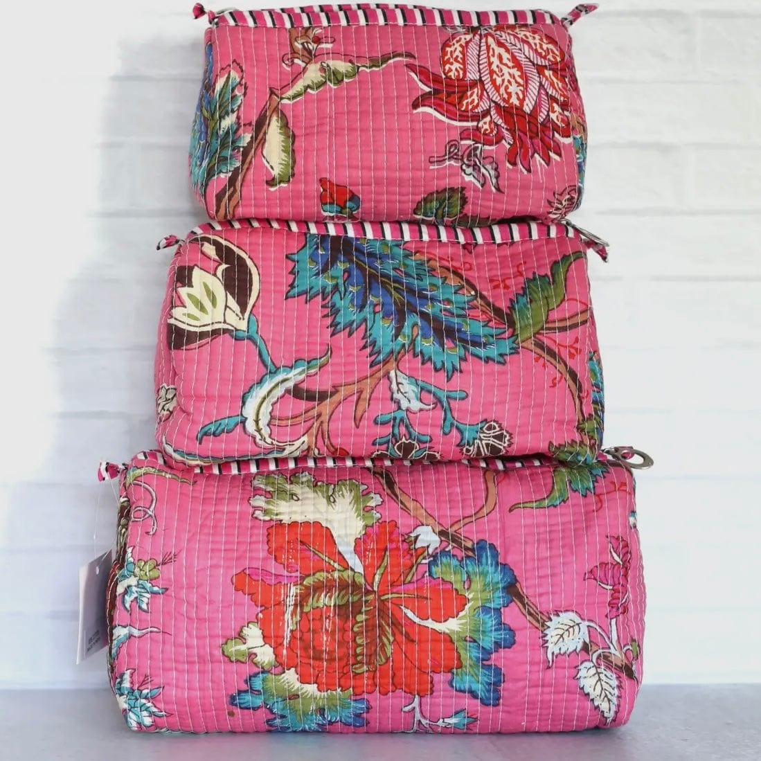 Berry Floral -Small Pacific & Rose Quilted Toiletry Bag - PORCH