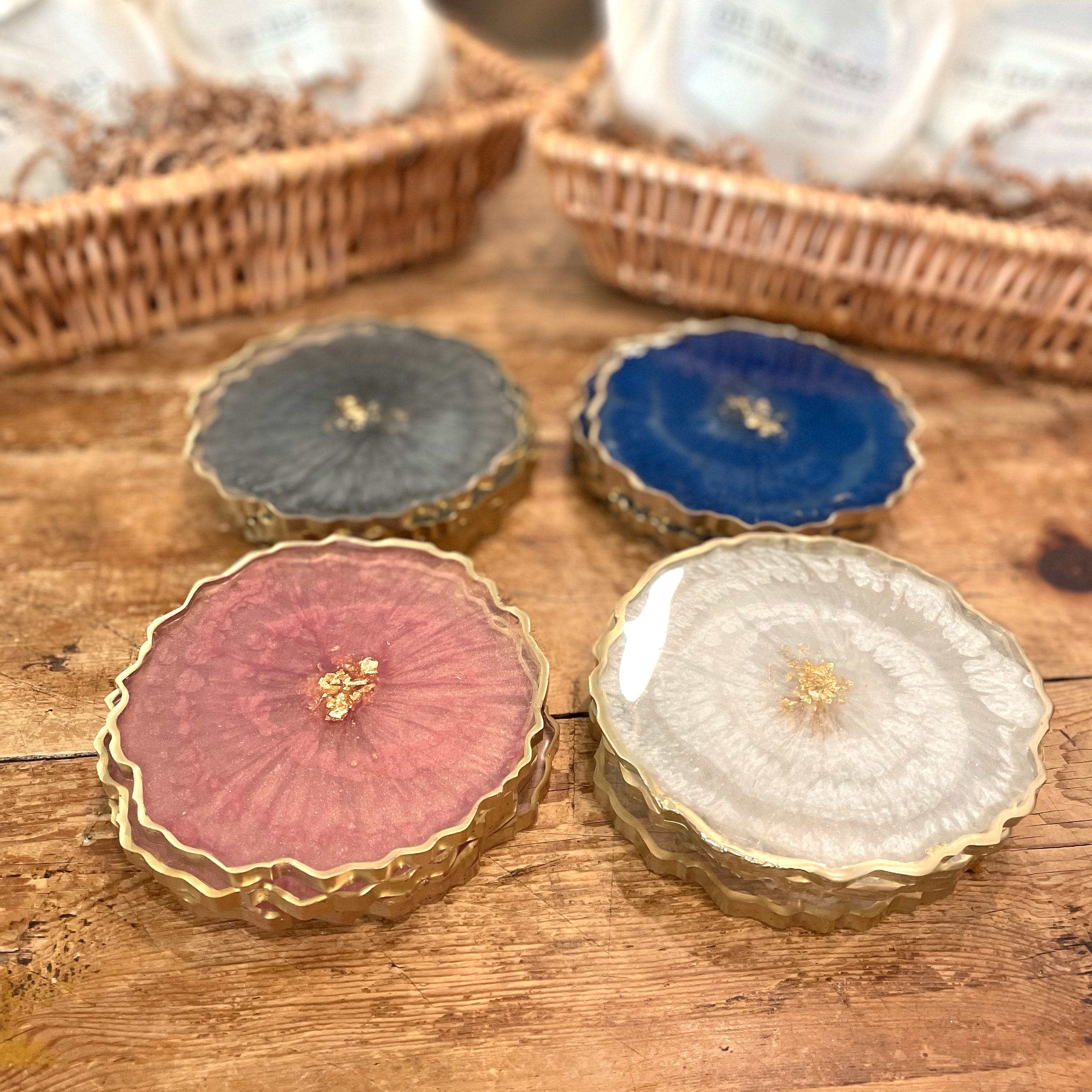 Resin "Geode" Coasters - Set of 4 - PORCH