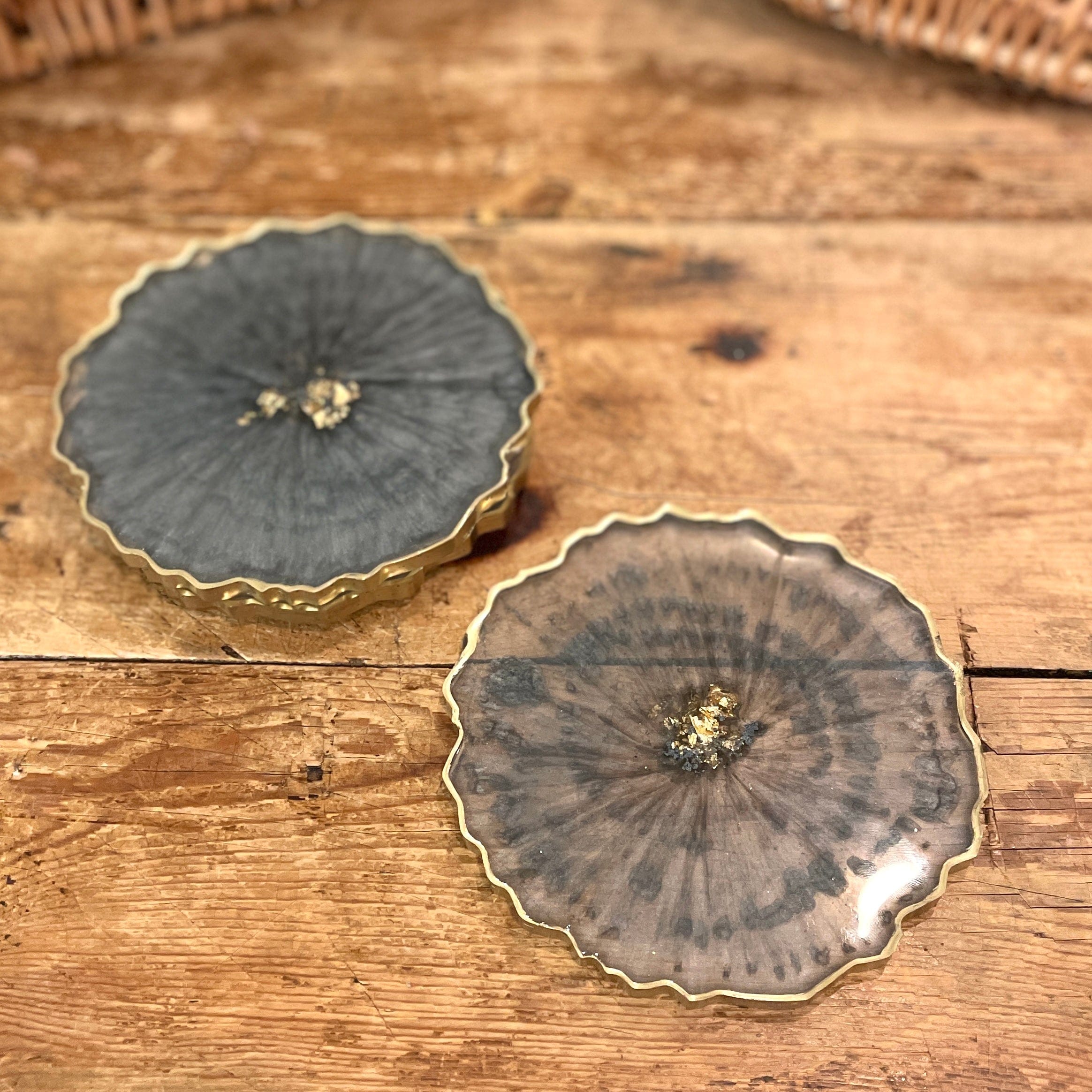 Grey Resin "Geode" Coasters - Set of 4 - PORCH