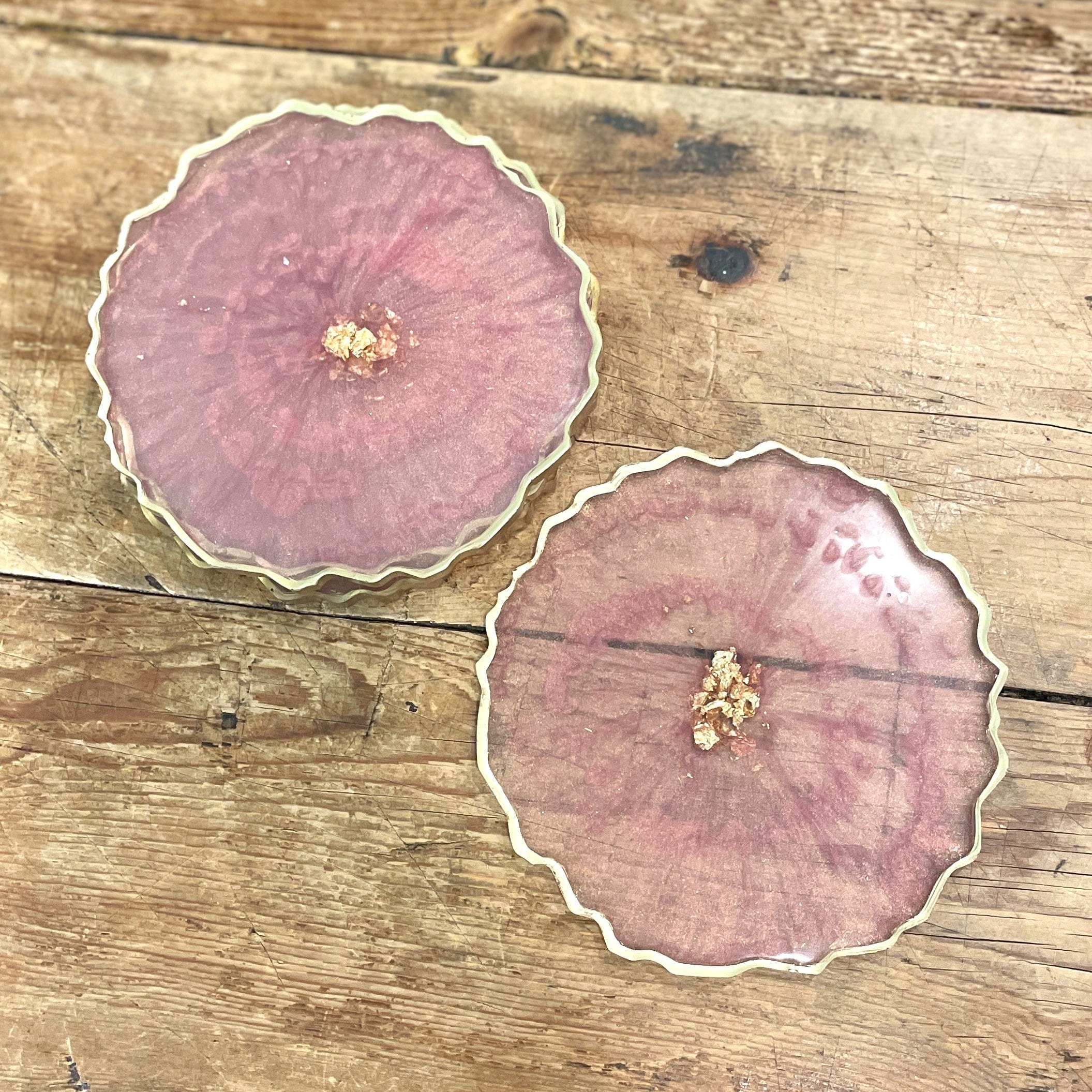 Rose Resin "Geode" Coasters - Set of 4 - PORCH