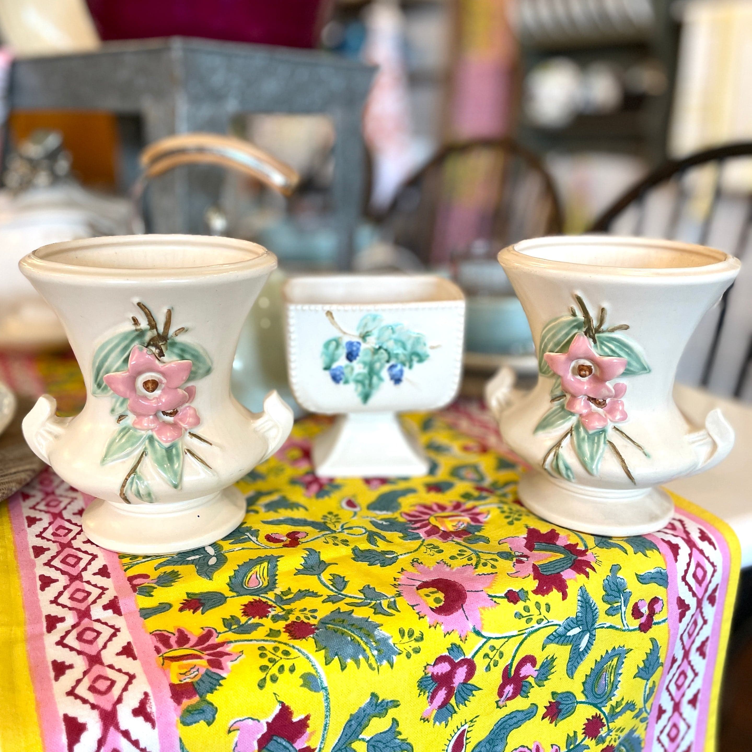 Vintage McCoy "Blossom Time" Footed Vase - PORCH