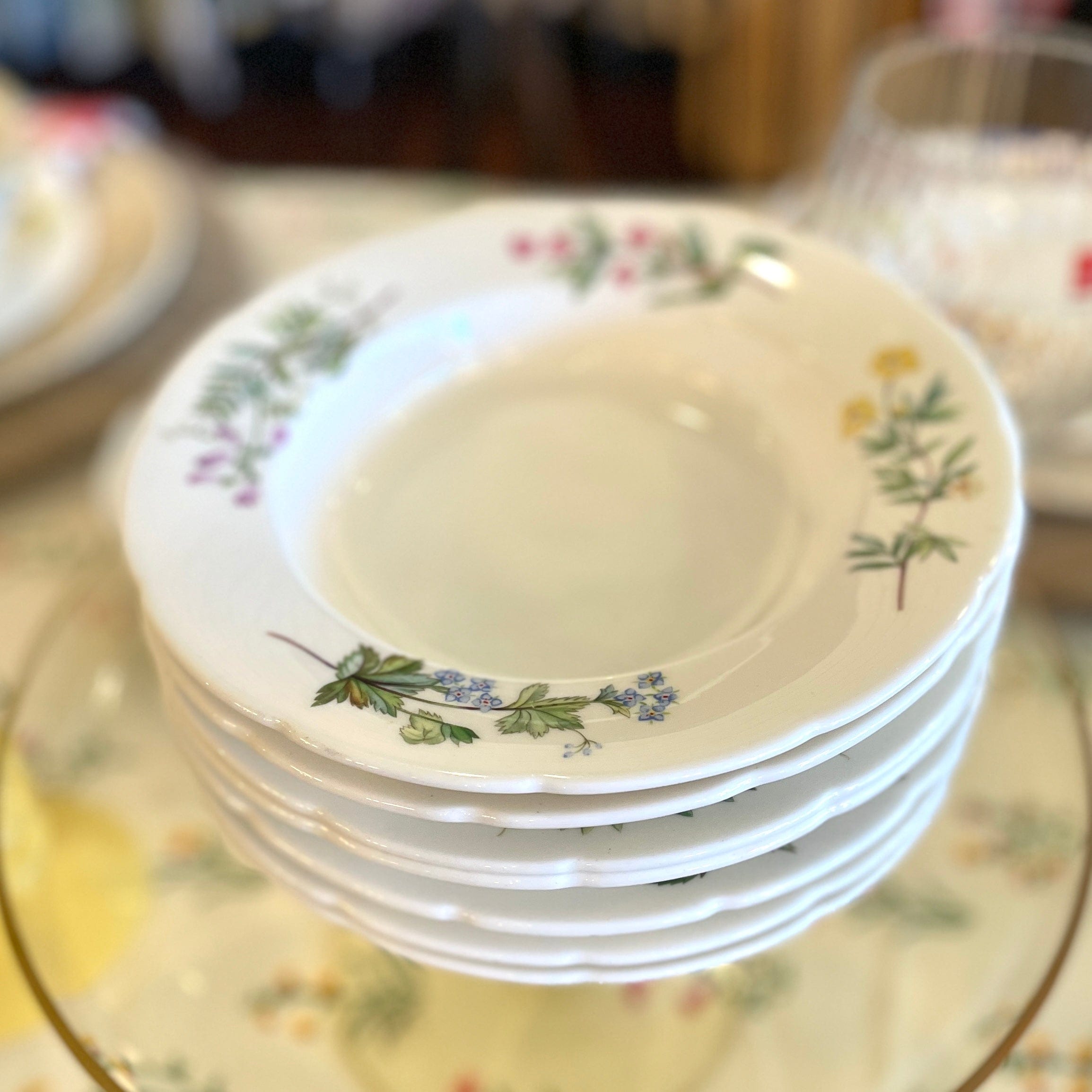 Vintage Minton Meadow Rim Soup Bowls - Set of 8 - PORCH