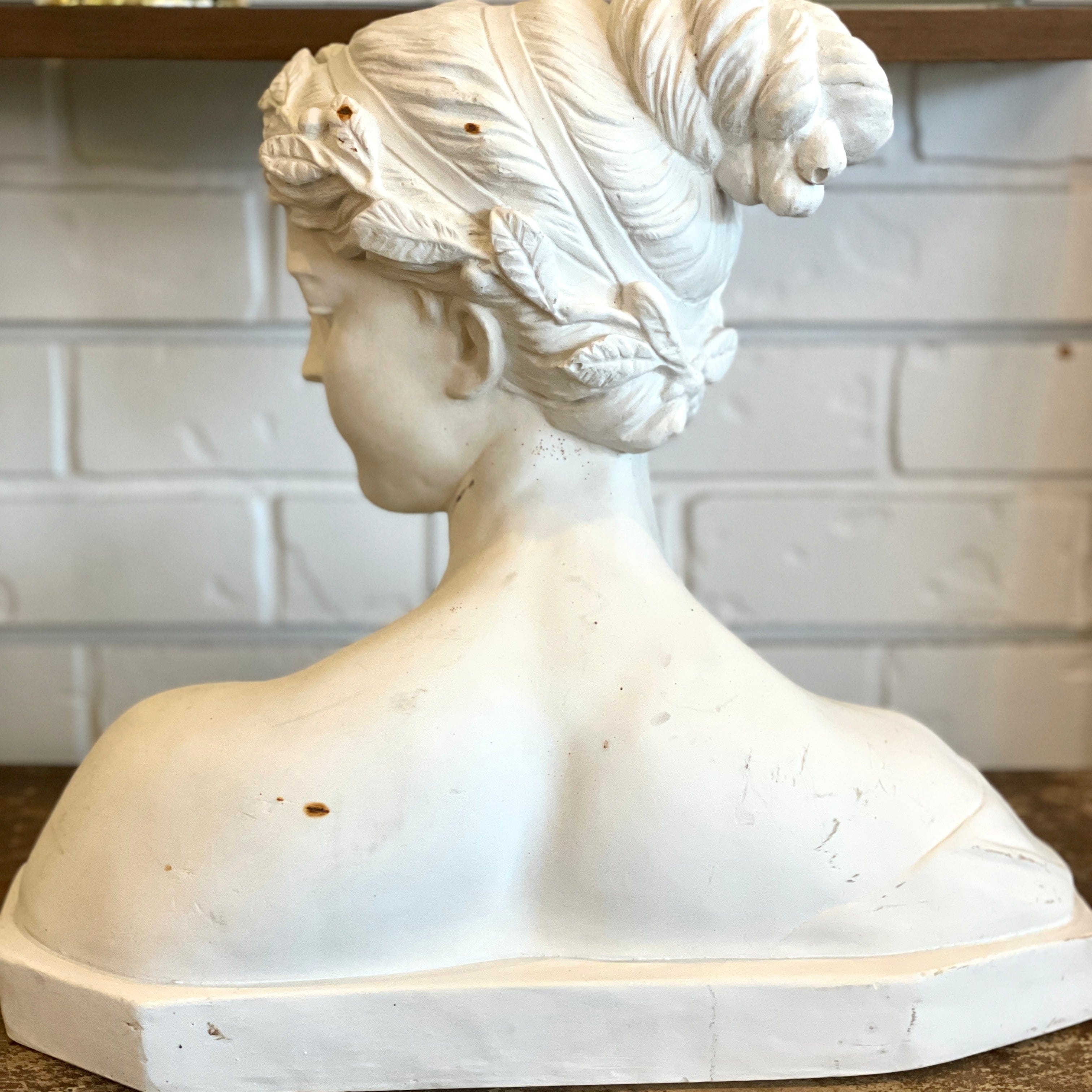 Vintage Plaster Bust - Female in Profile - PORCH