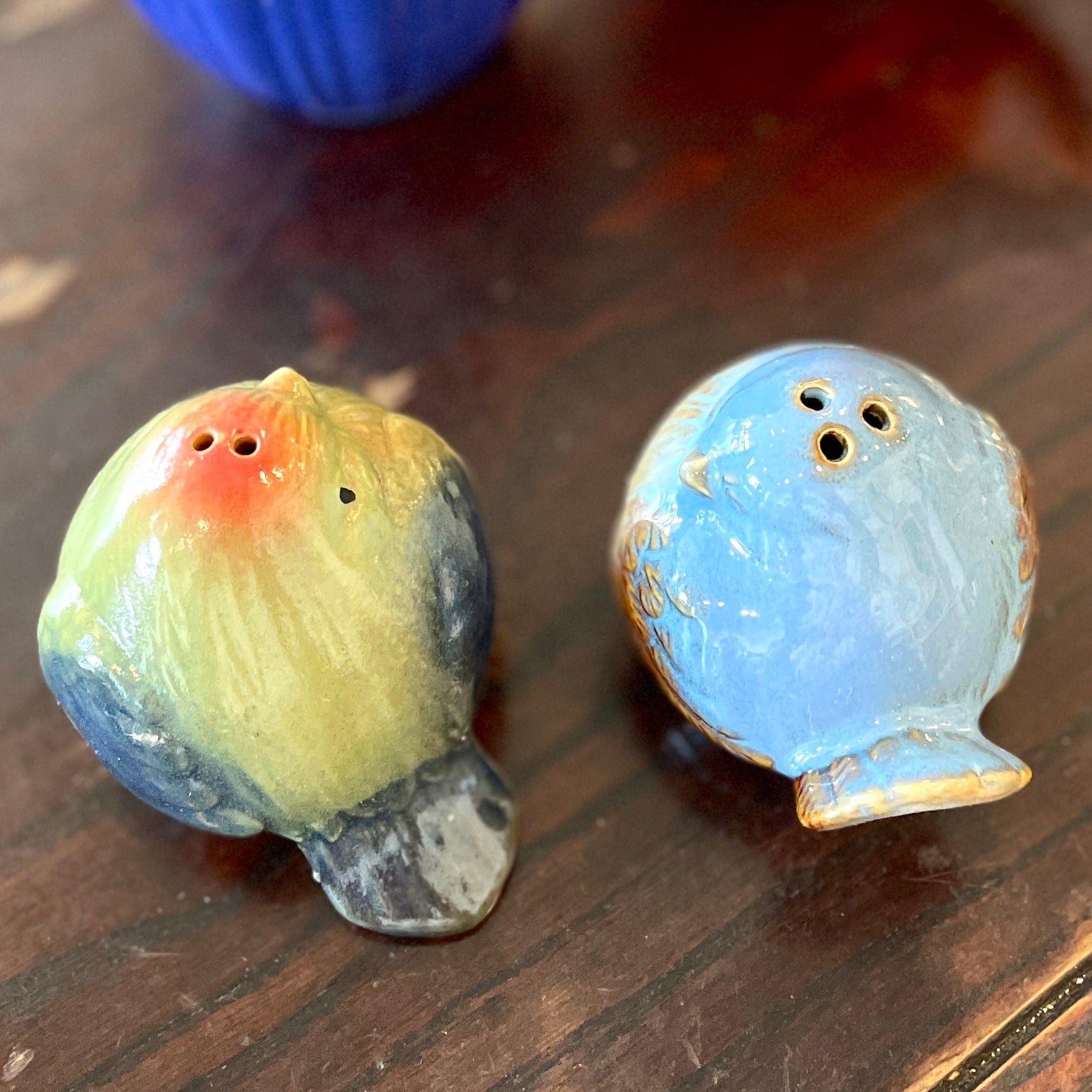 Vintage Pottery Bird Salt and Pepper Shakers - Set of  2 - PORCH