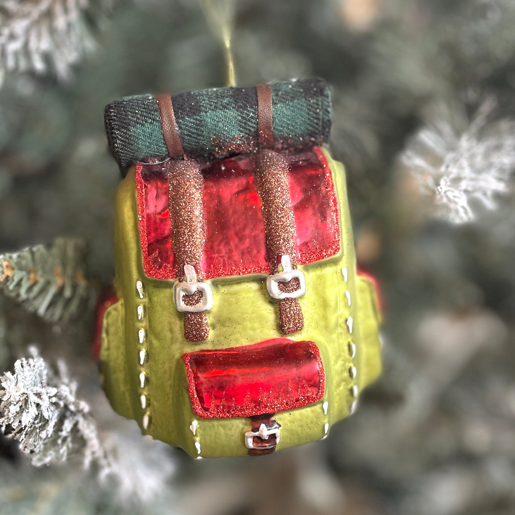 Back Pack Vintage-Style Glass Holiday Ornament - PORCH