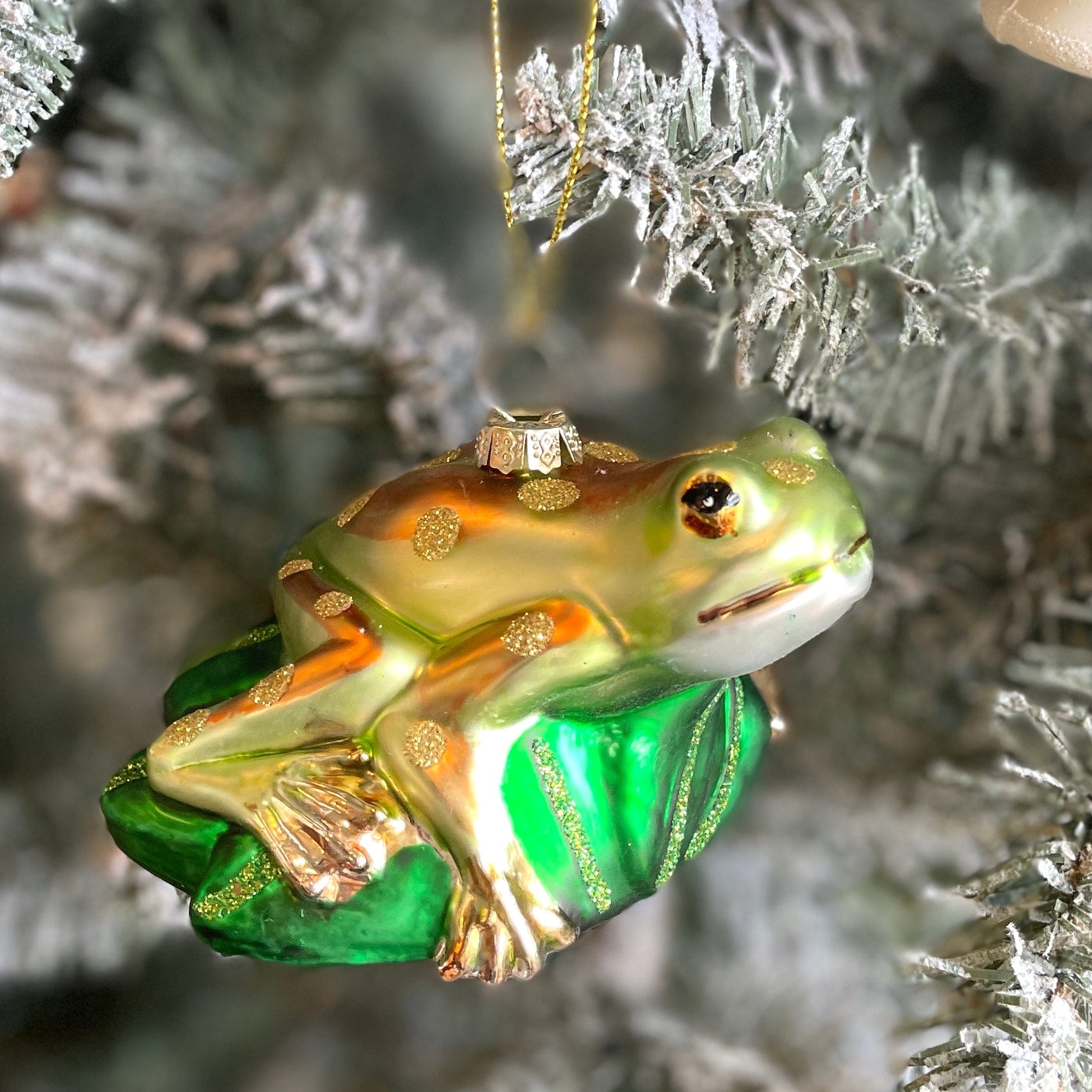 Frog Vintage-Style Glass Holiday Ornament - PORCH