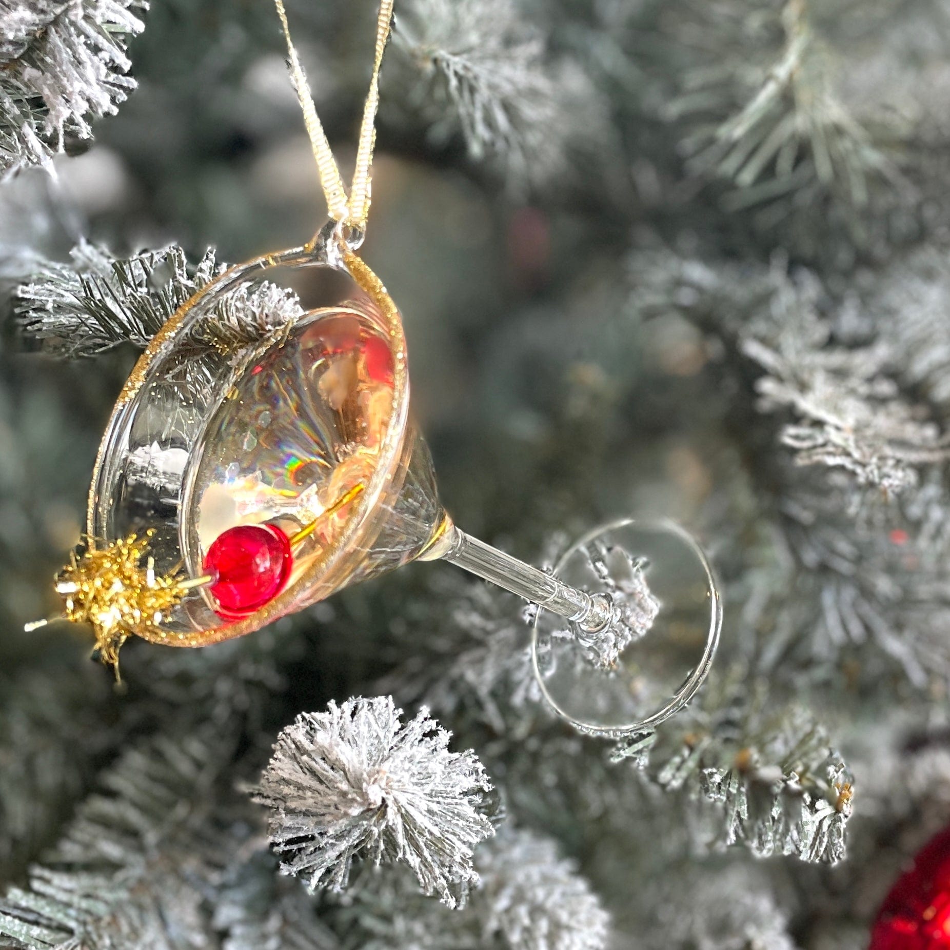 Martini Glass Vintage-Style Glass Holiday Ornament - PORCH
