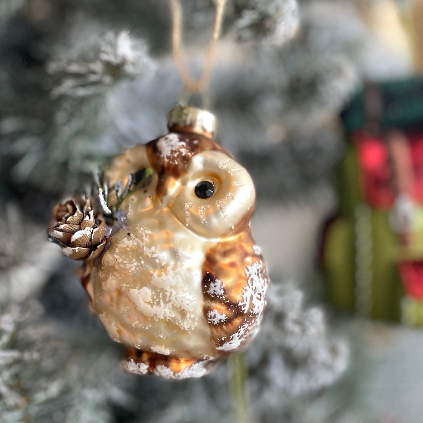 Owl Vintage-Style Glass Holiday Ornament - PORCH