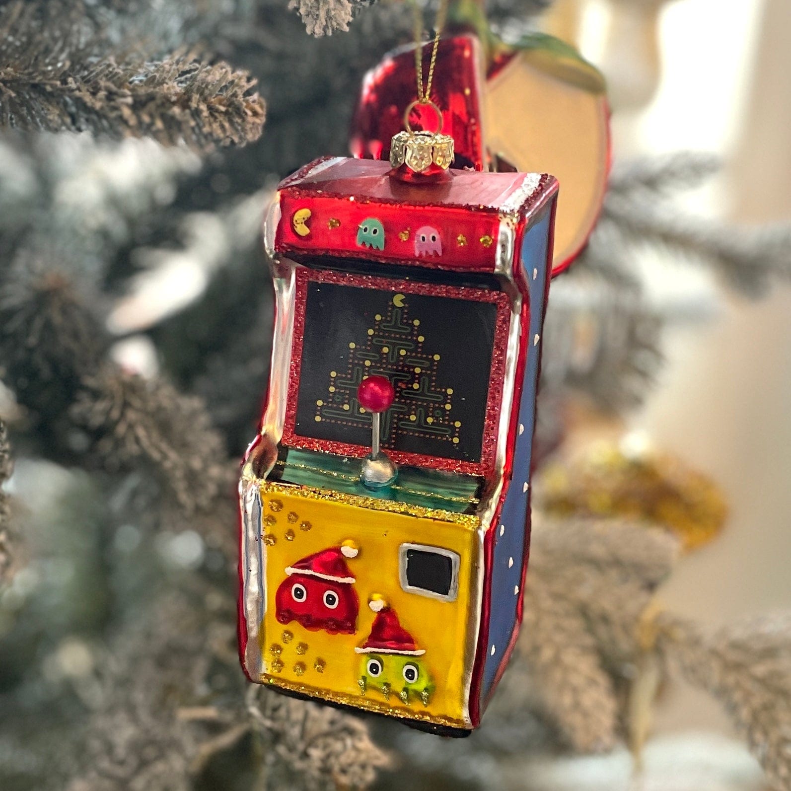 Vintage Arcade Game Vintage-Style Glass Holiday Ornament - PORCH