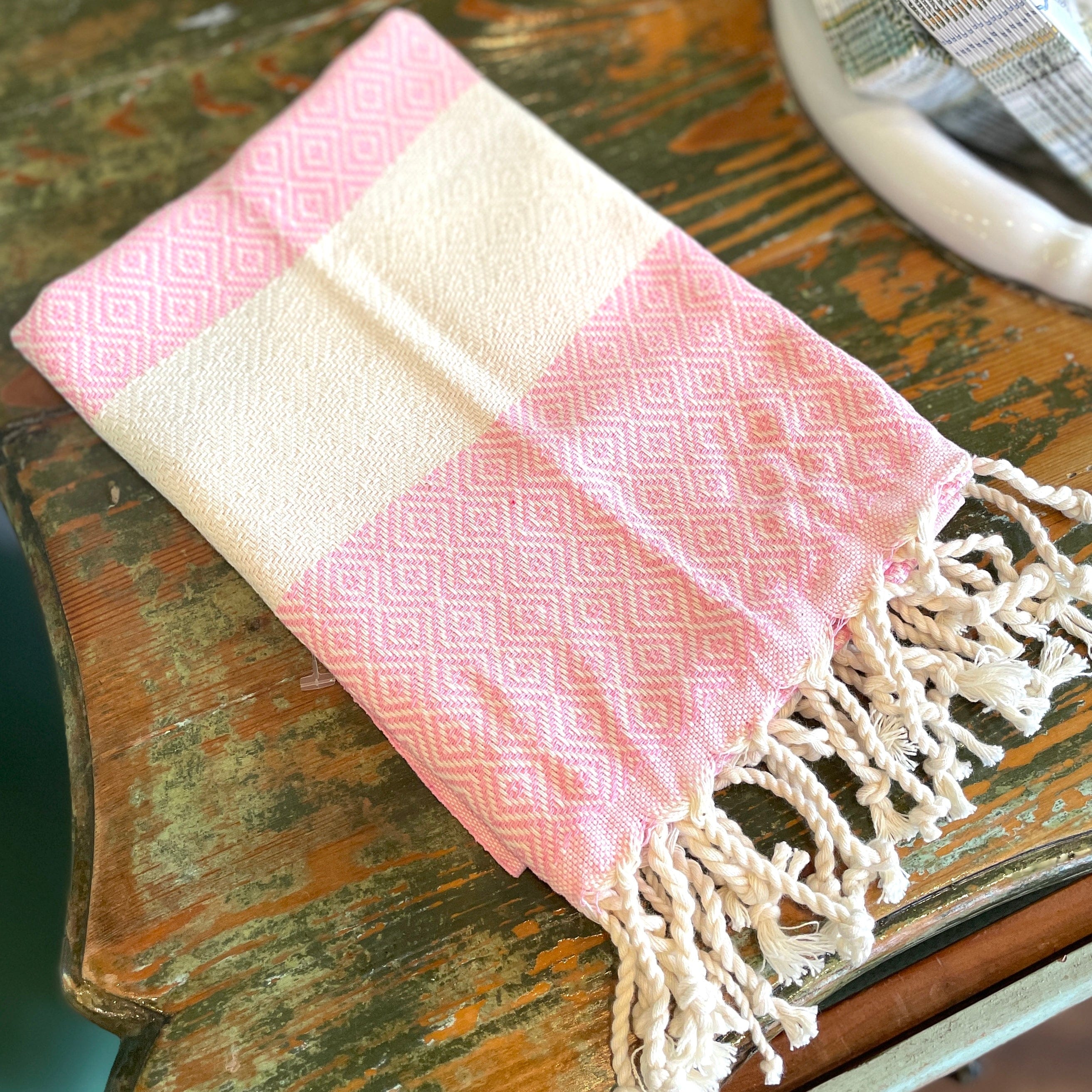 Pink Woven Turkish Hand Towel - PORCH
