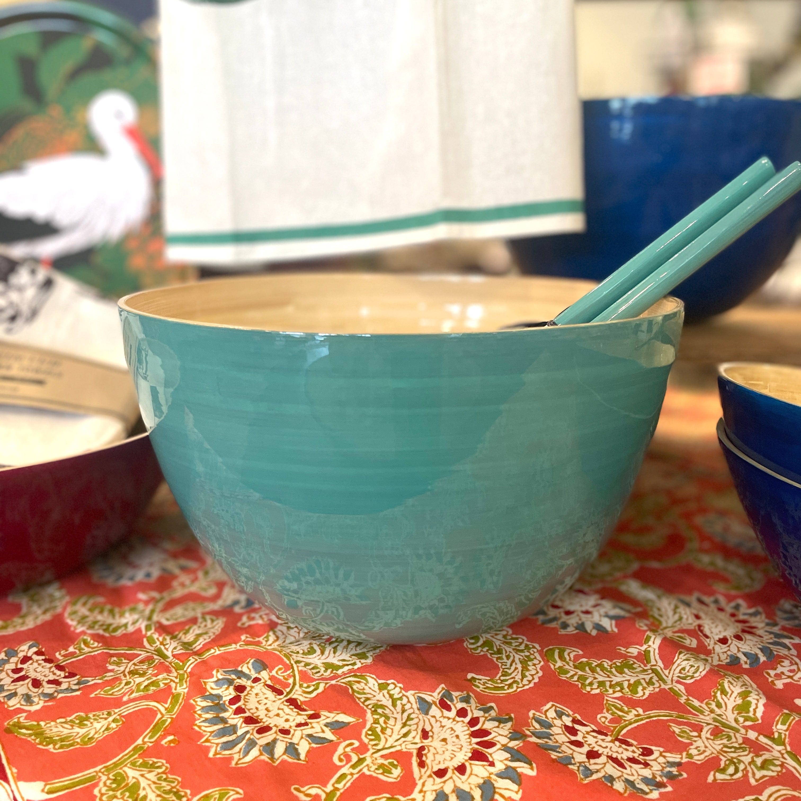 XL Tall Lacquered Bamboo Serving Bowl - PORCH