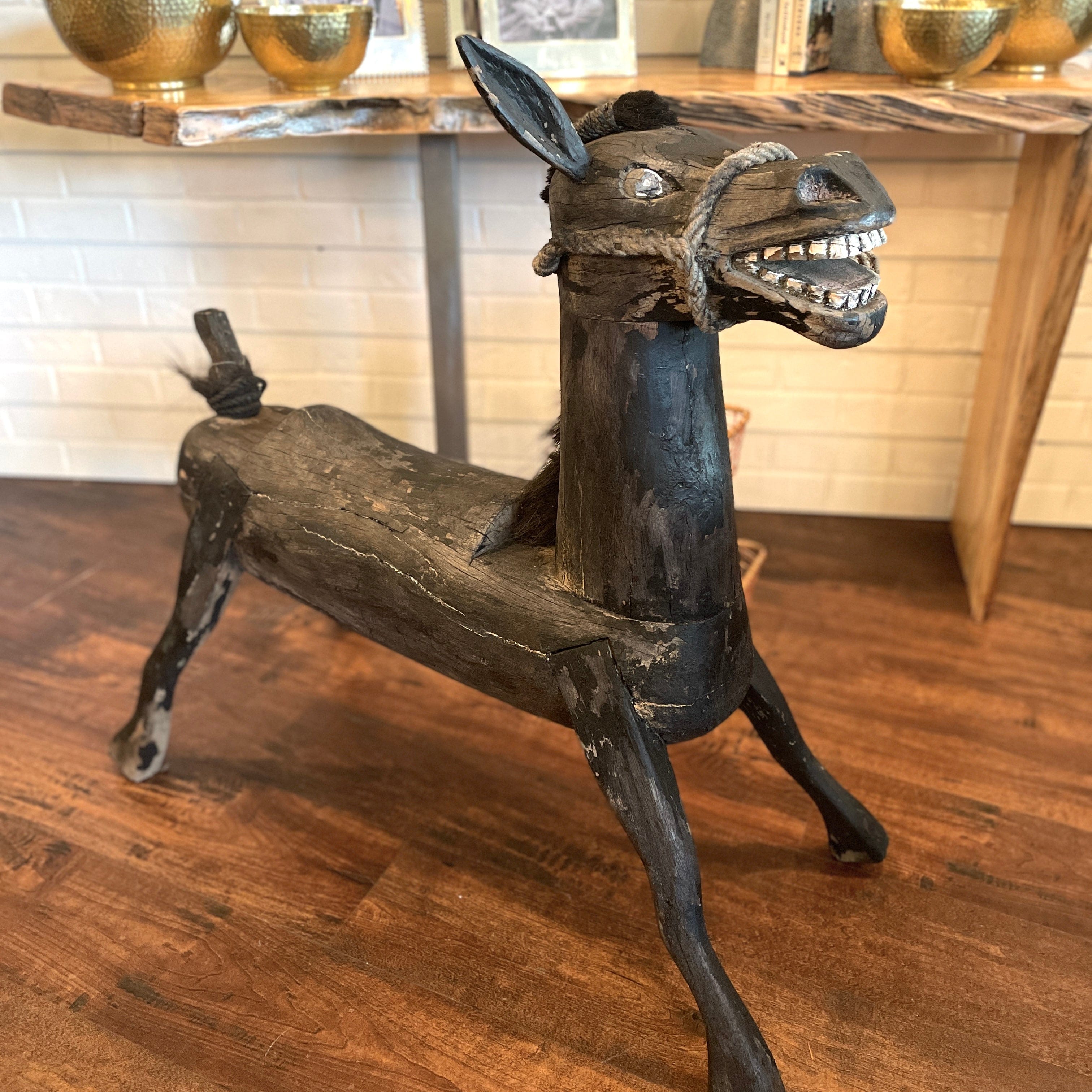 Antique Primitive Carved Horse - PORCH