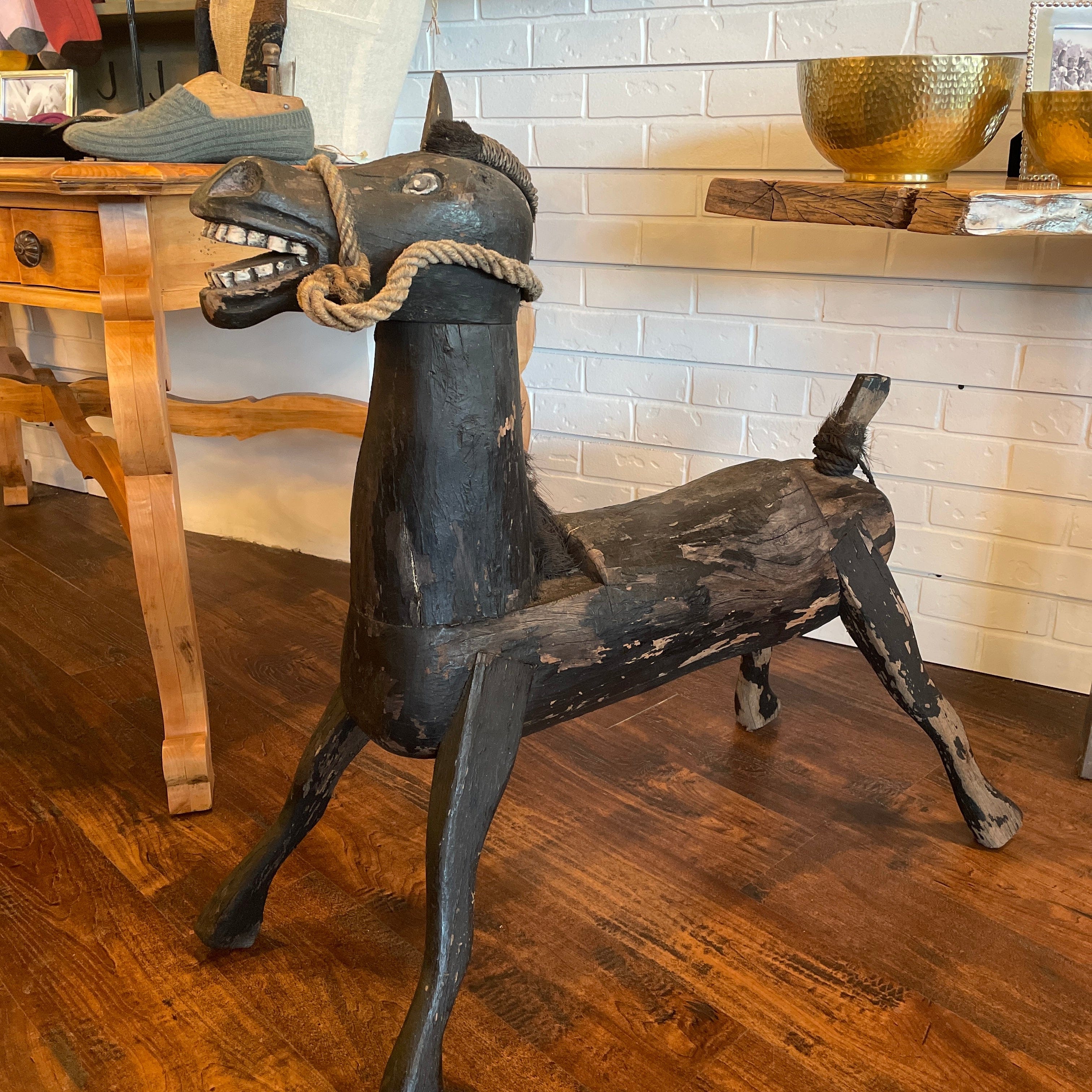 Antique Primitive Carved Horse - PORCH