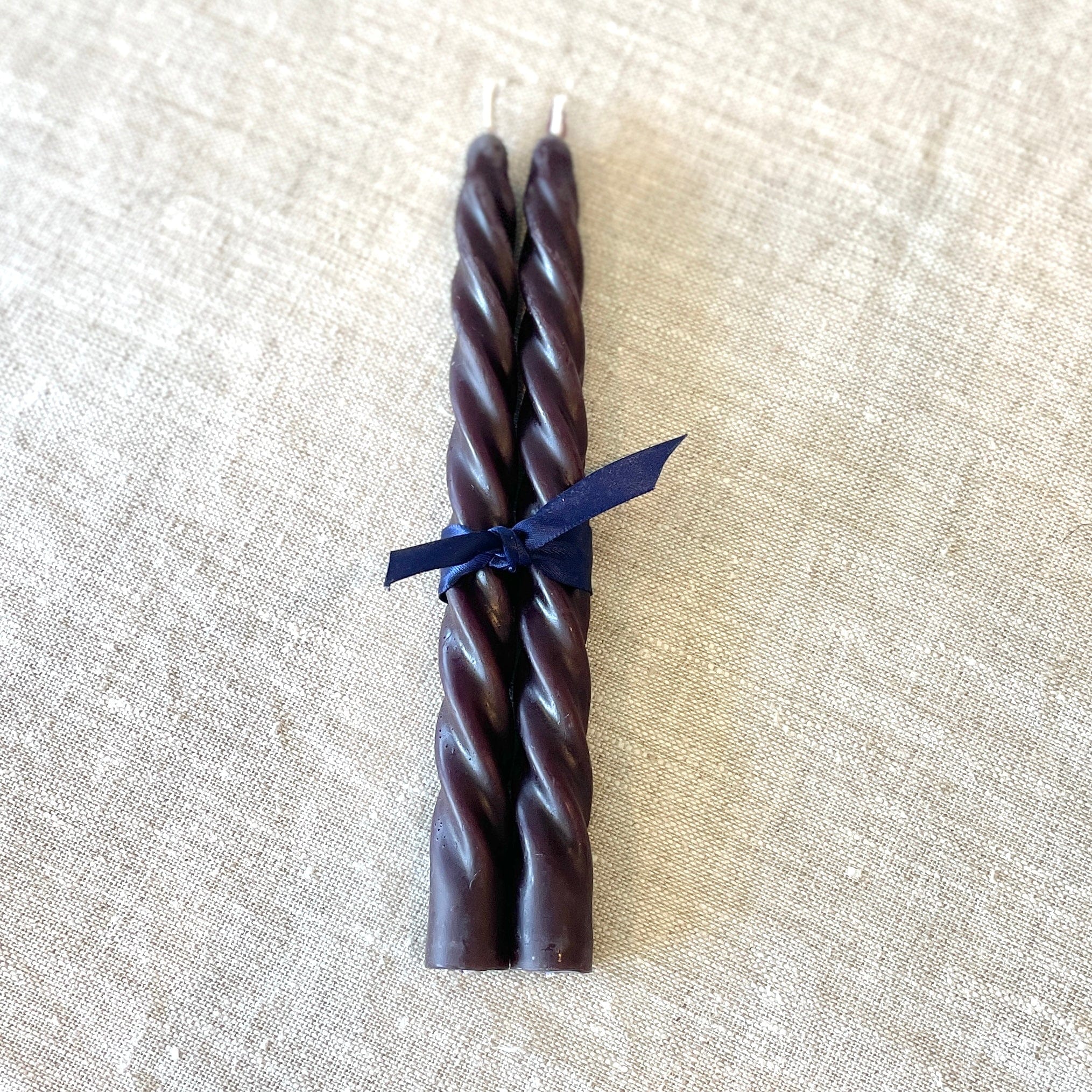 Eggplant Beeswax Twisted Taper Candle - PORCH