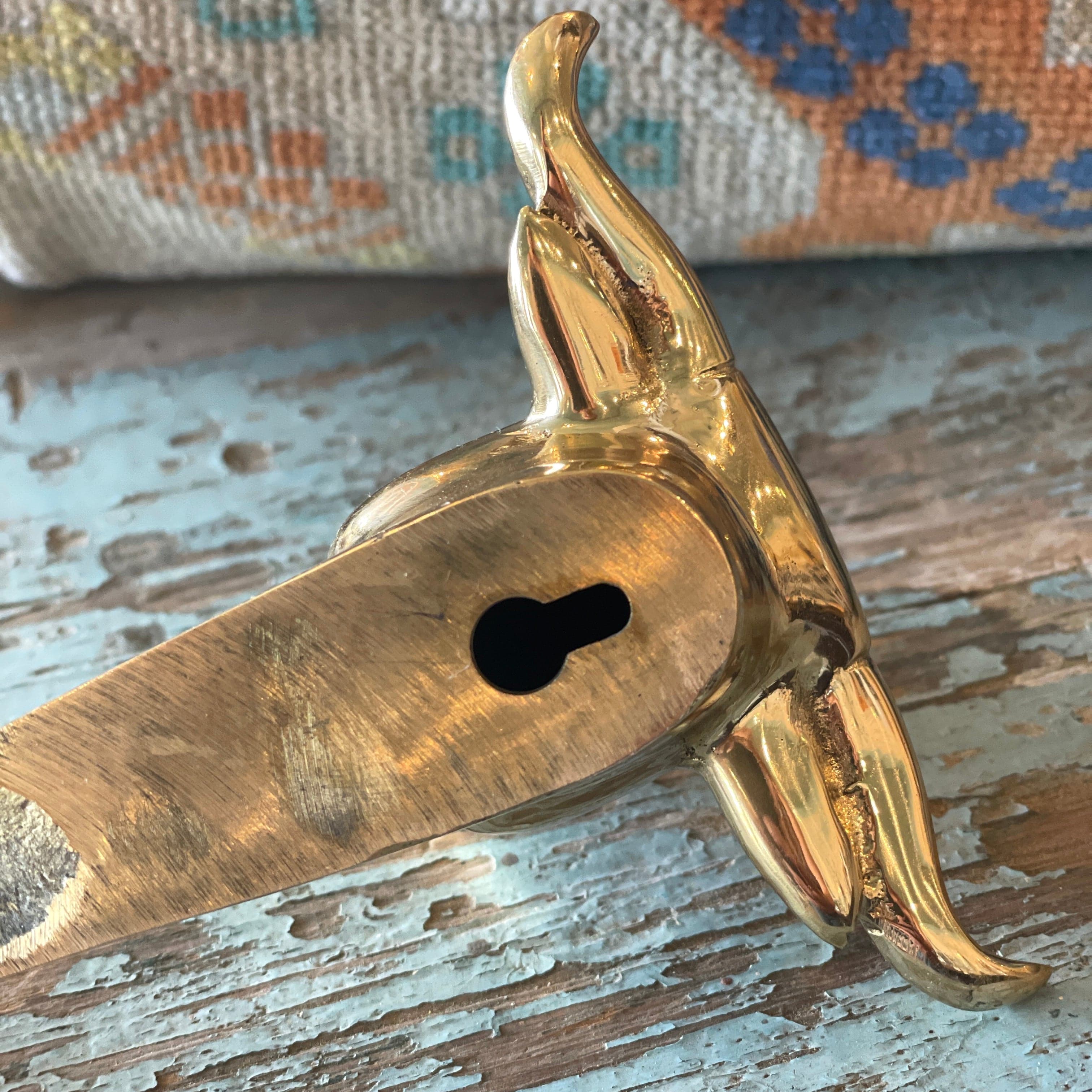 Bull Cast Brass Hook - PORCH