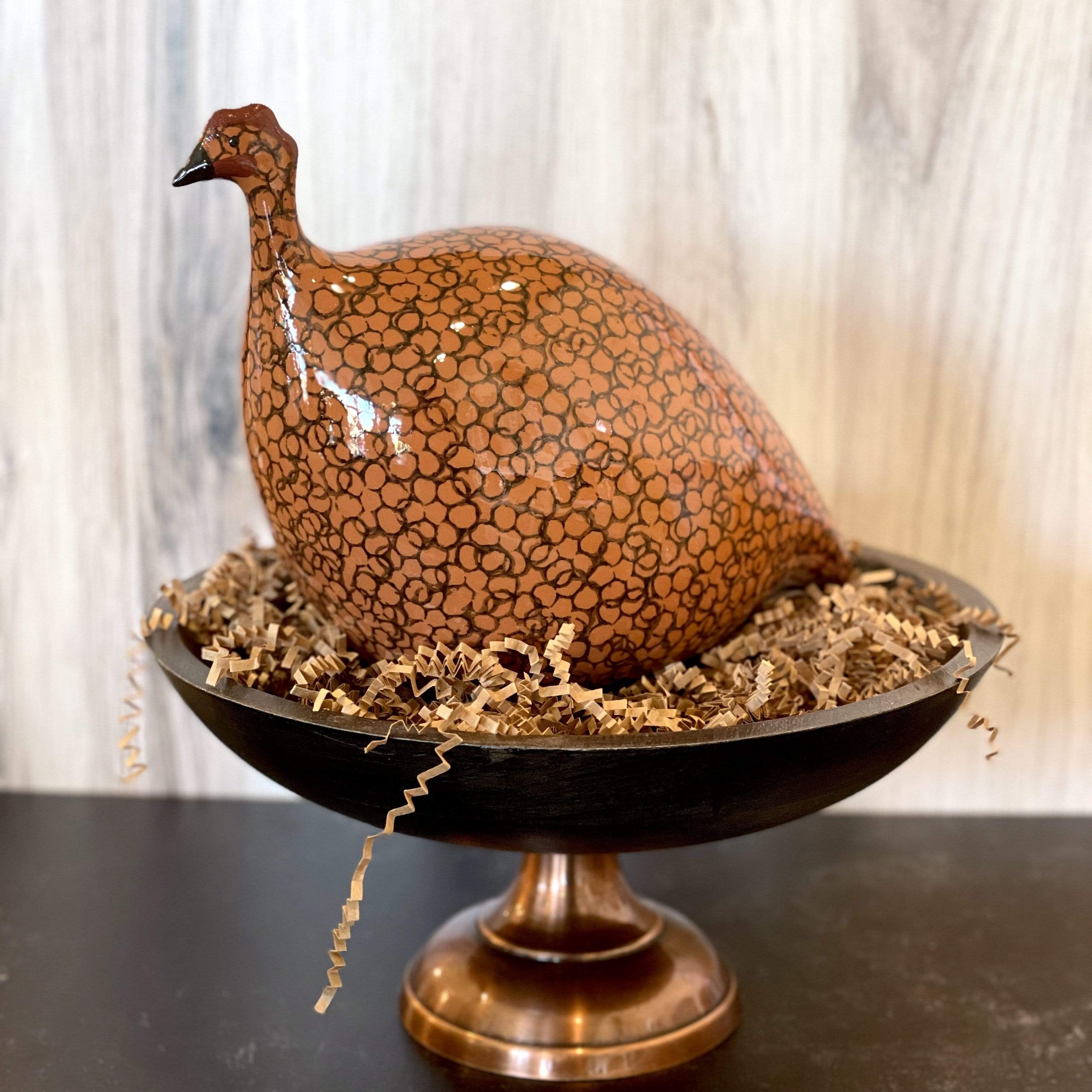 Red/Black Ceramic Guinea Fowl - Medium - PORCH