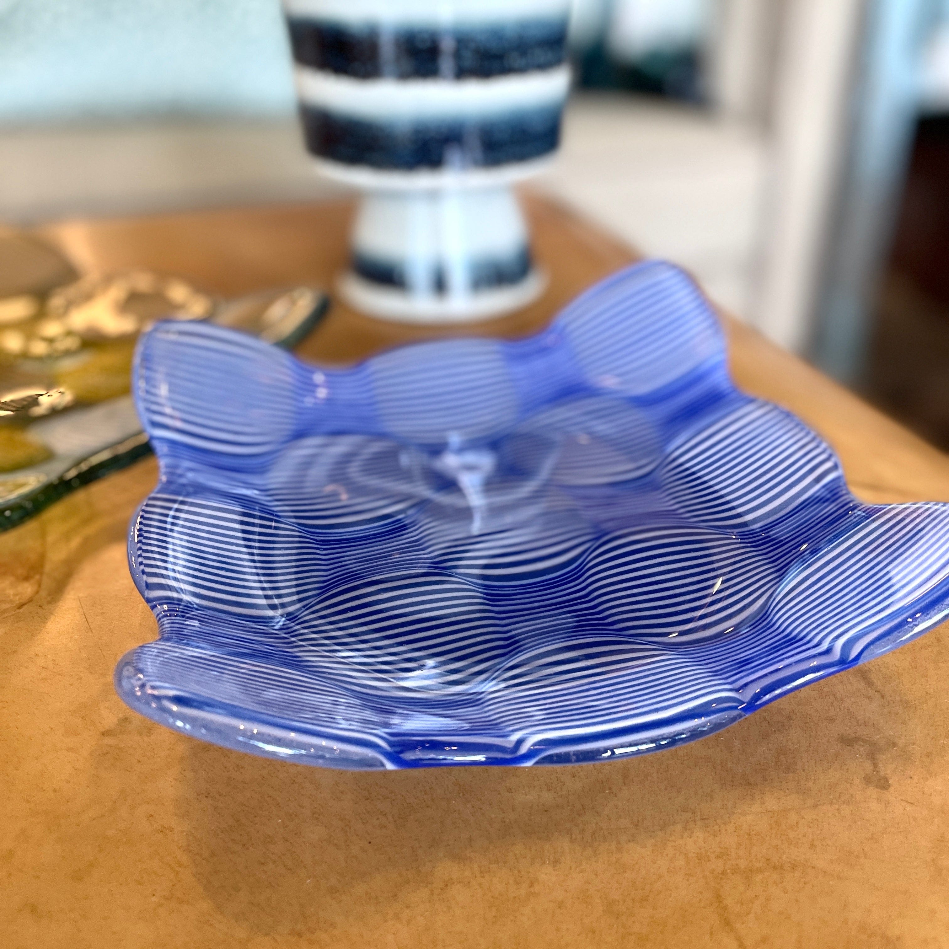 Circles and Stripes Art Glass Slump Tray - PORCH