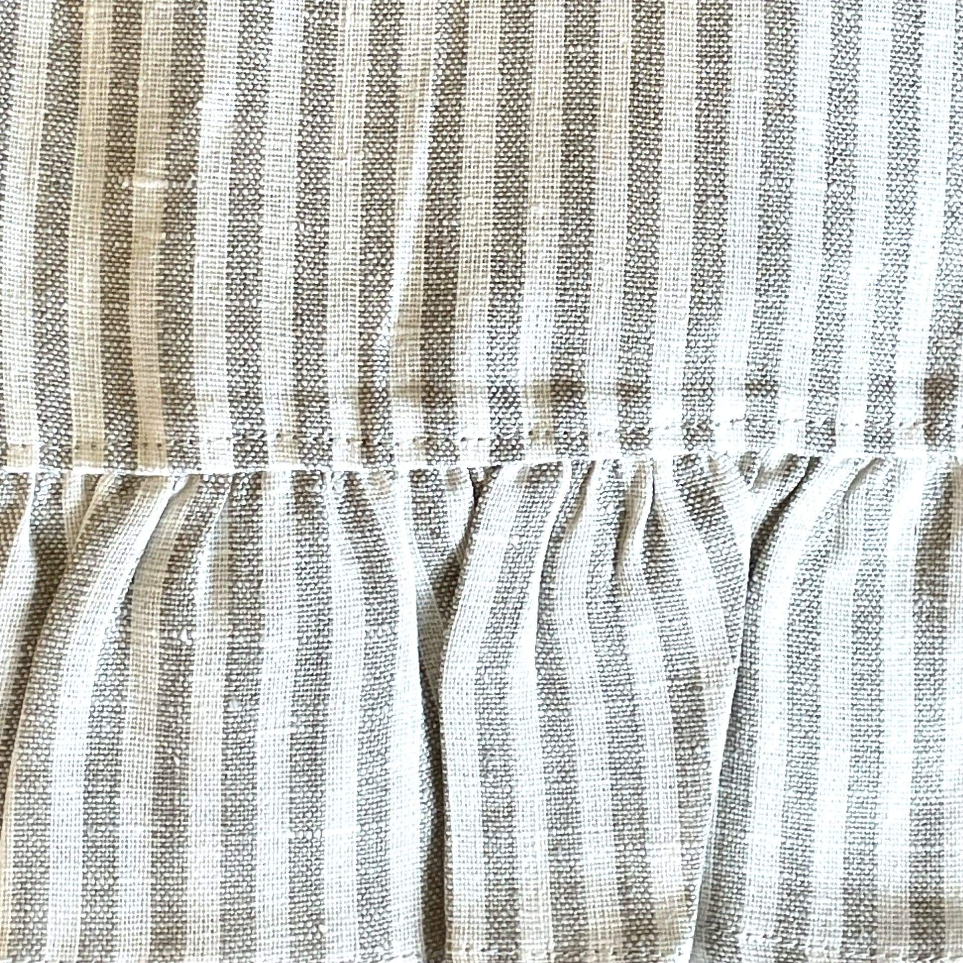 Flax Stripe Ruffle Crown Linen Tea Towel - PORCH