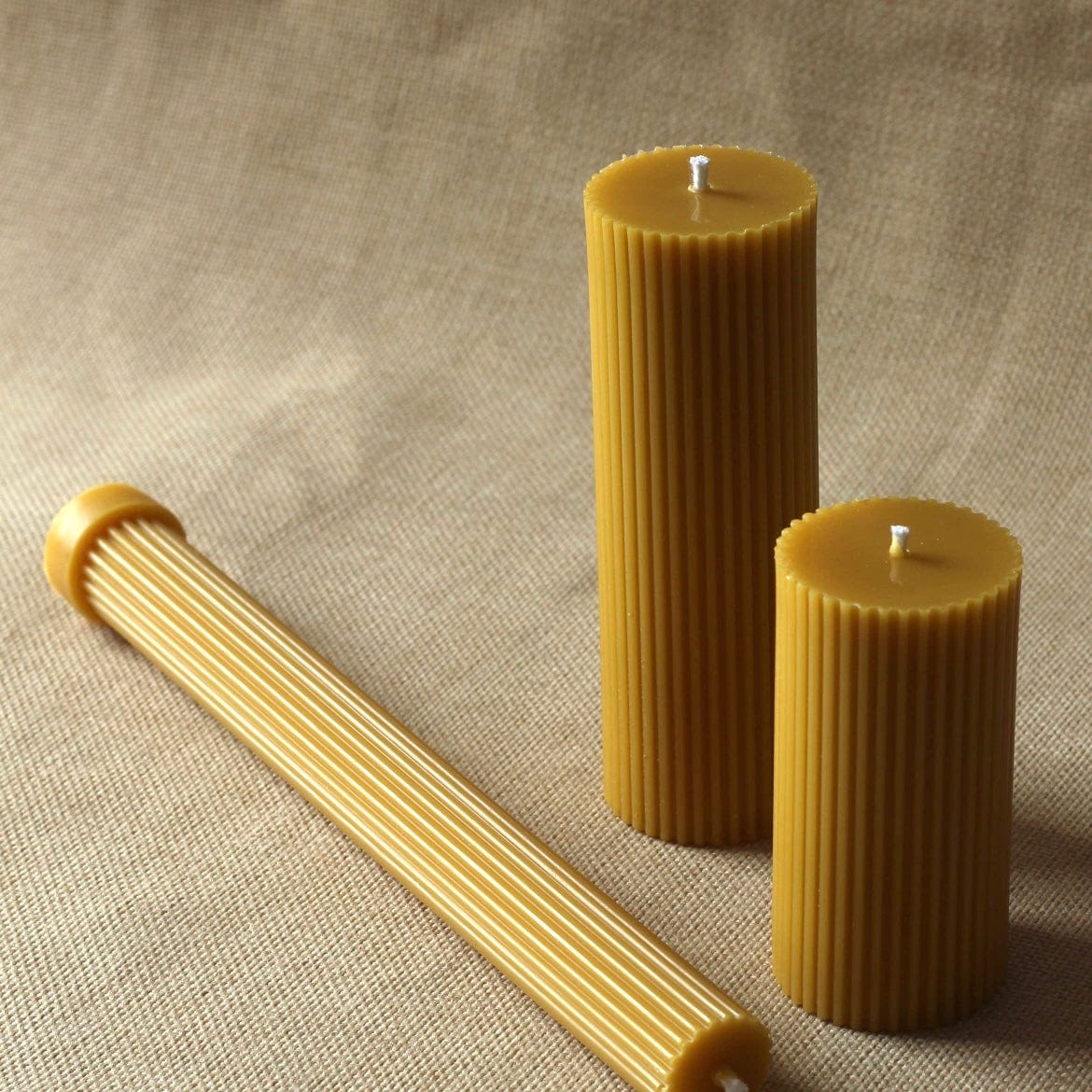 Fluted Beeswax Pillar Candle - PORCH
