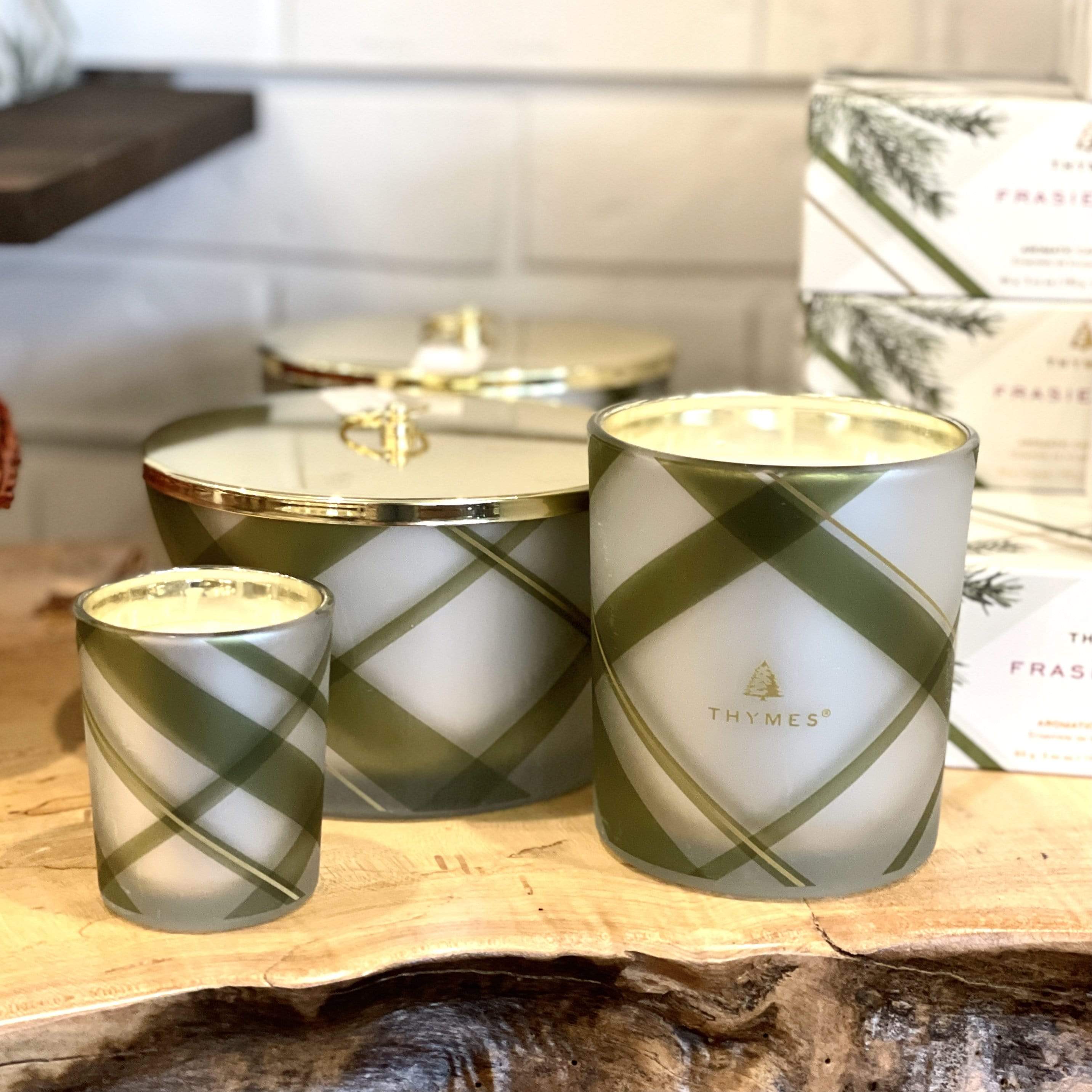 Frasier Fir Frosted Plaid Candle - PORCH