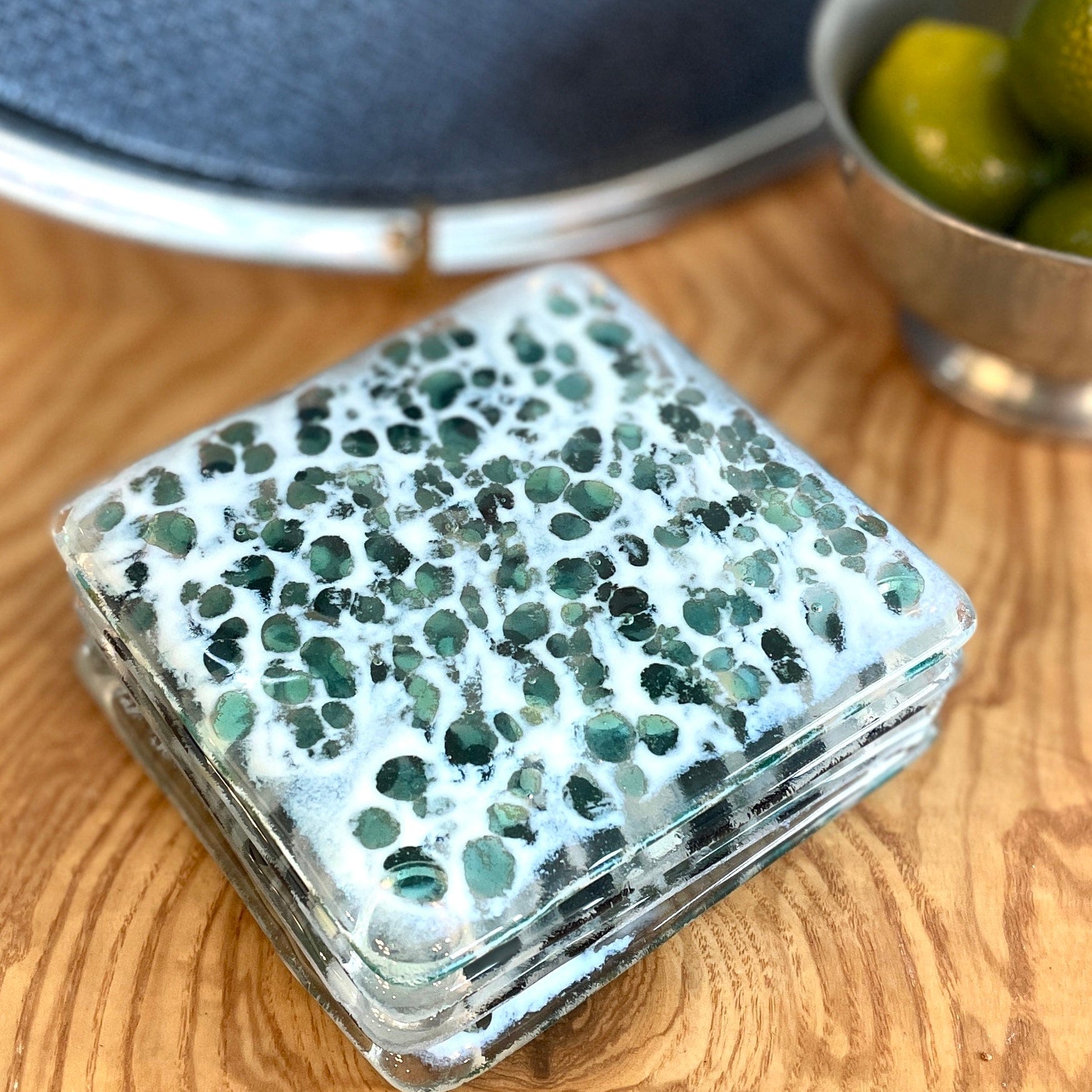 Dots Handmade Art Glass Coasters - Set of 4 - PORCH