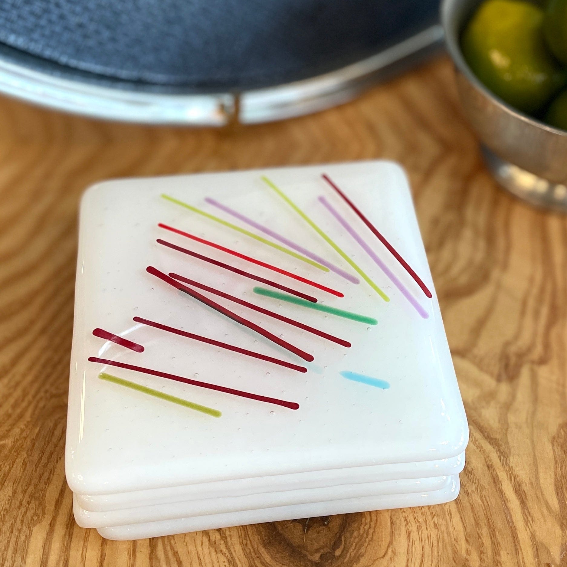 Sticks Handmade Art Glass Coasters - Set of 4 - PORCH