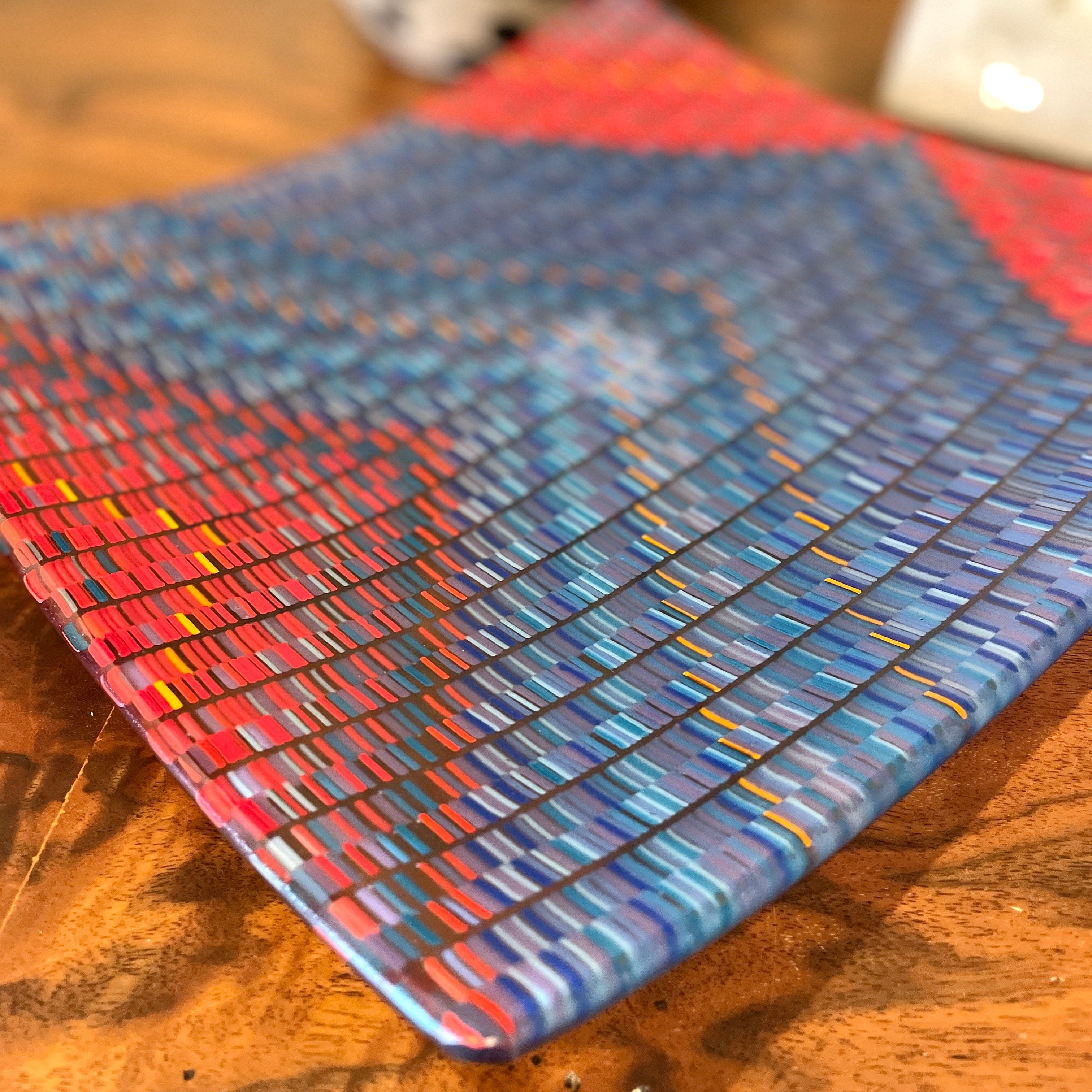 Handmade Art Glass Stripes on Stripes Platter - PORCH