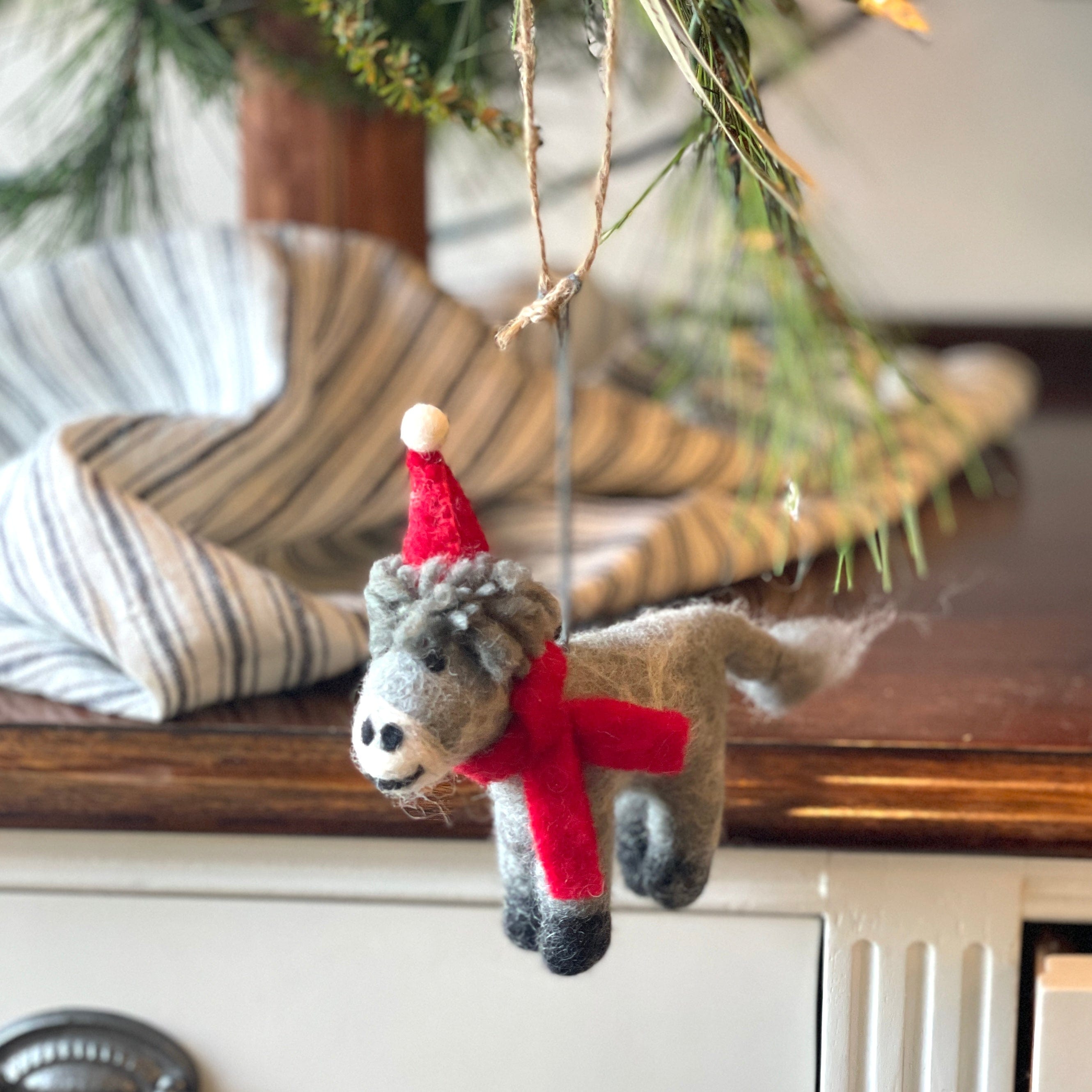 Xmas Donkey Handmade Felt Ornament - PORCH
