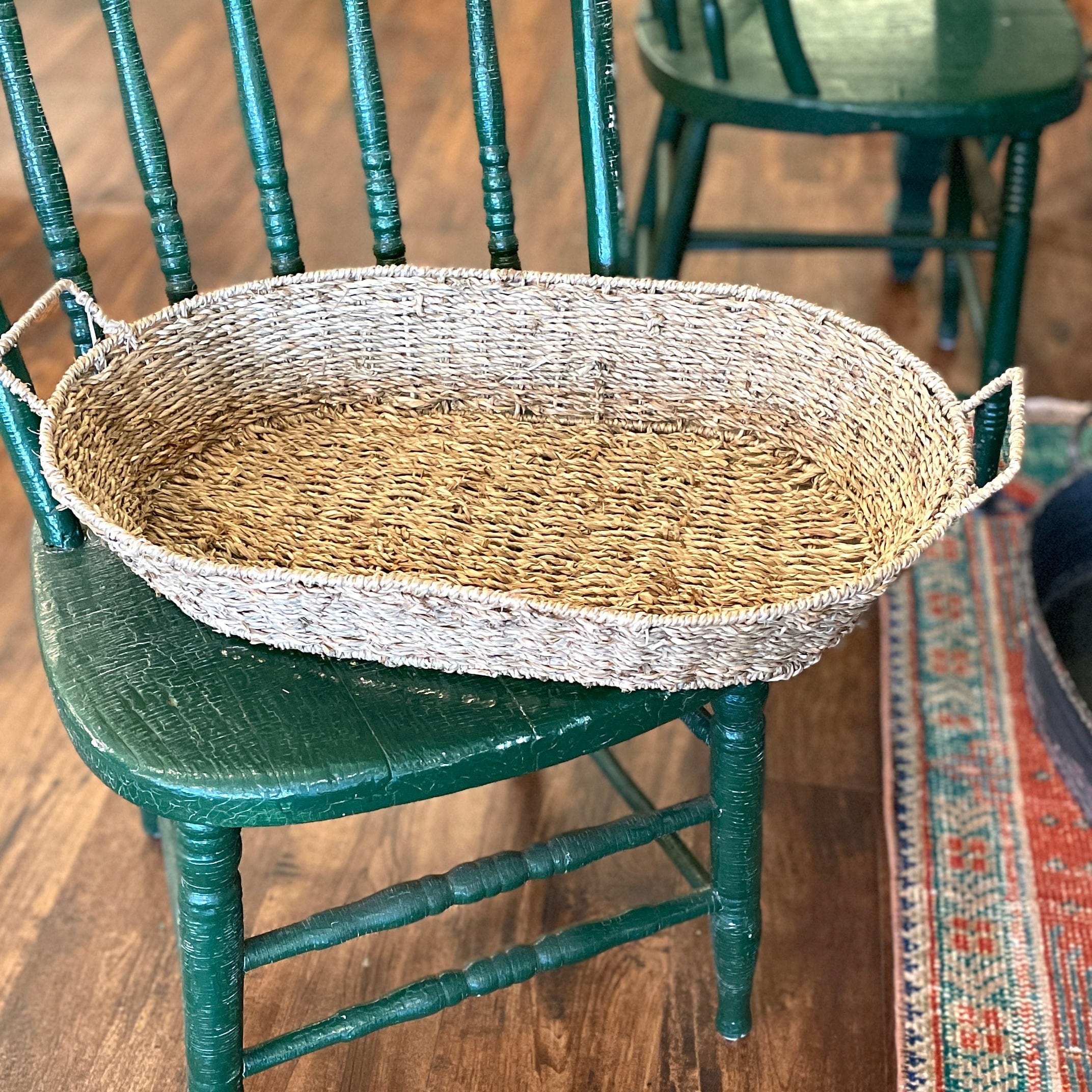 Handwoven Seagrass Tray with Handles - PORCH