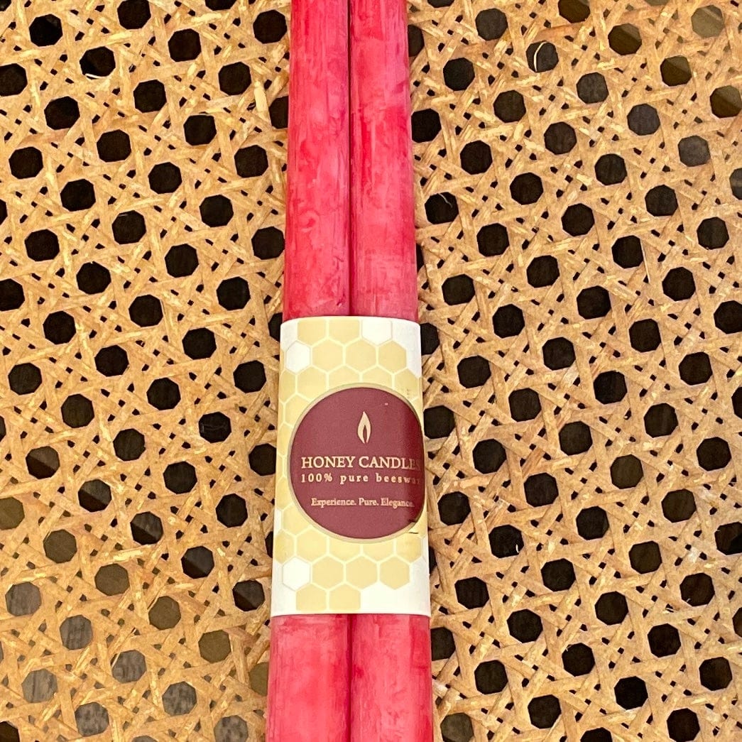 Red Honey Candle Beeswax Tapers - PORCH